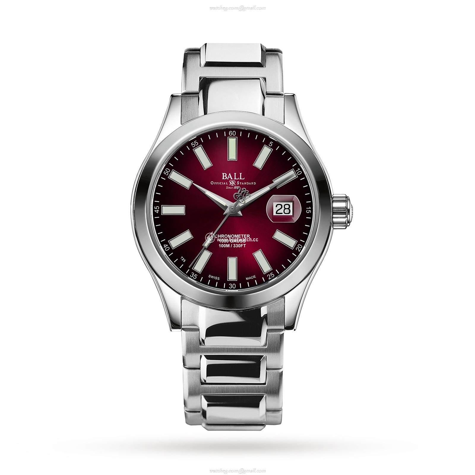 BALL Engineer III NM9026C Automatic Watch - 40mm Red Dial | Stainless Steel