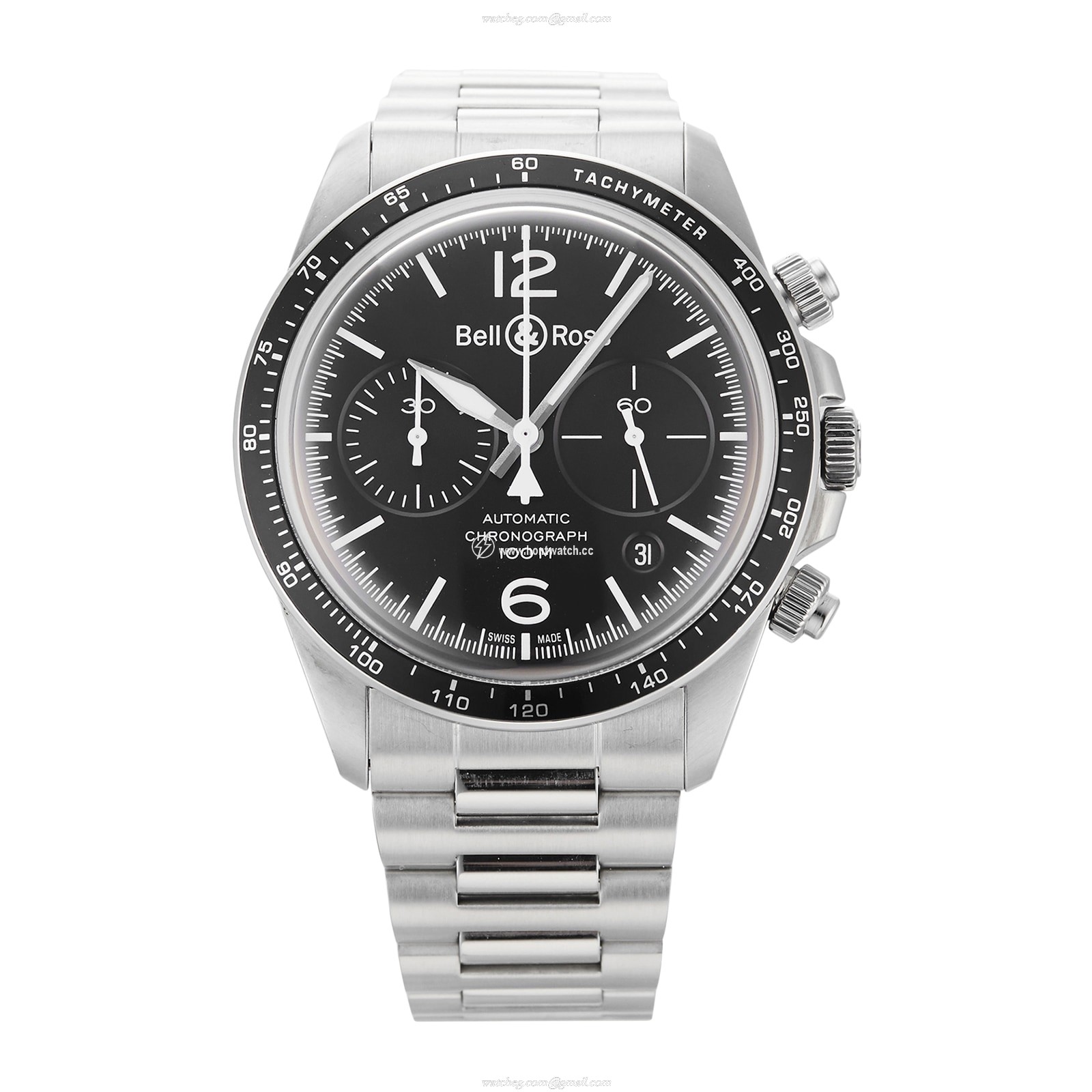Bell & Ross BRV294 Automatic Chronograph - 41mm Black Dial Stainless Steel