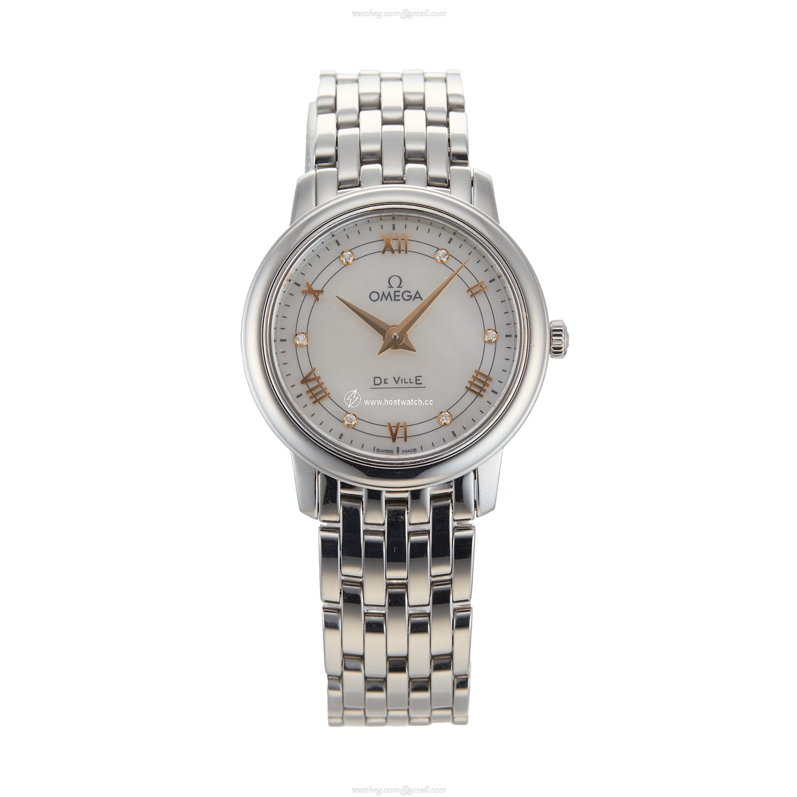 Omega De Ville Ladies Watch - 27mm Stainless Steel - Mother of Pearl Dial - Quartz