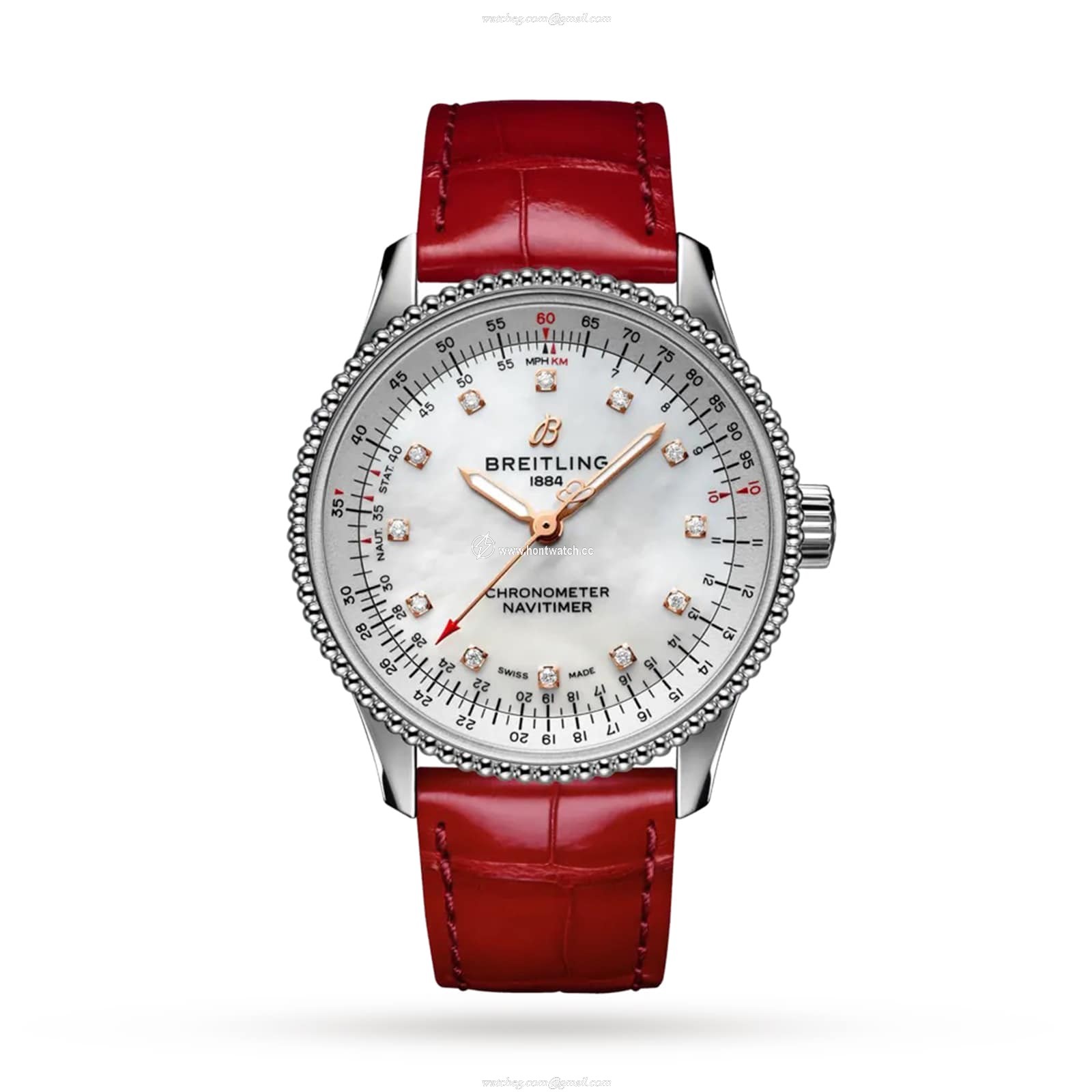 Breitling Navitimer 35mm Automatic White Dial - Stainless Steel Diamond Watch