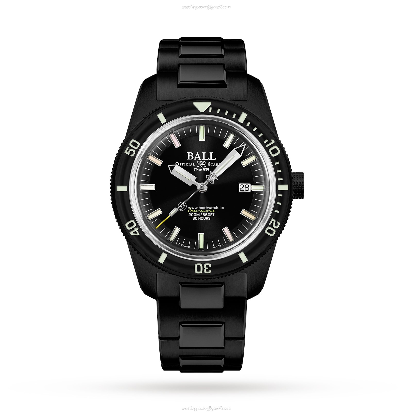 BALL Engineer II DD3208B-S2C-BKR Automatic Watch - 42mm Black Dial - Stainless Steel