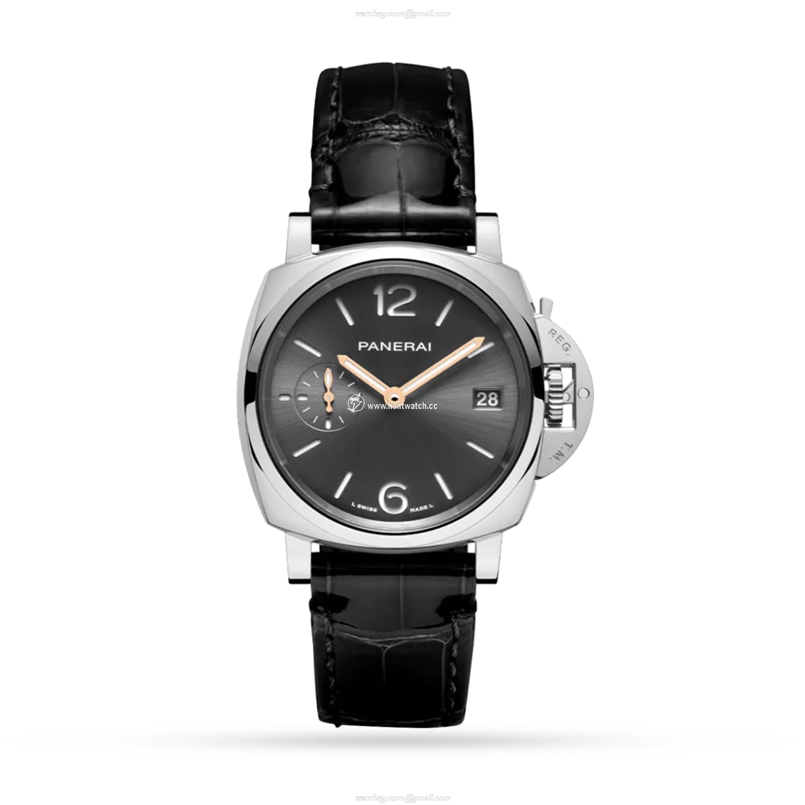 Panerai Luminor PAM01247 Automatic Watch - 38mm Stainless Steel Black Dial