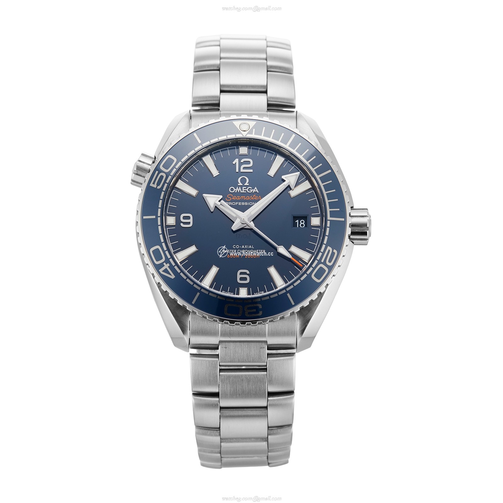 Pre-Owned Omega Planet Ocean 44mm Blue Dial Automatic Watch - 600m Water Resistant