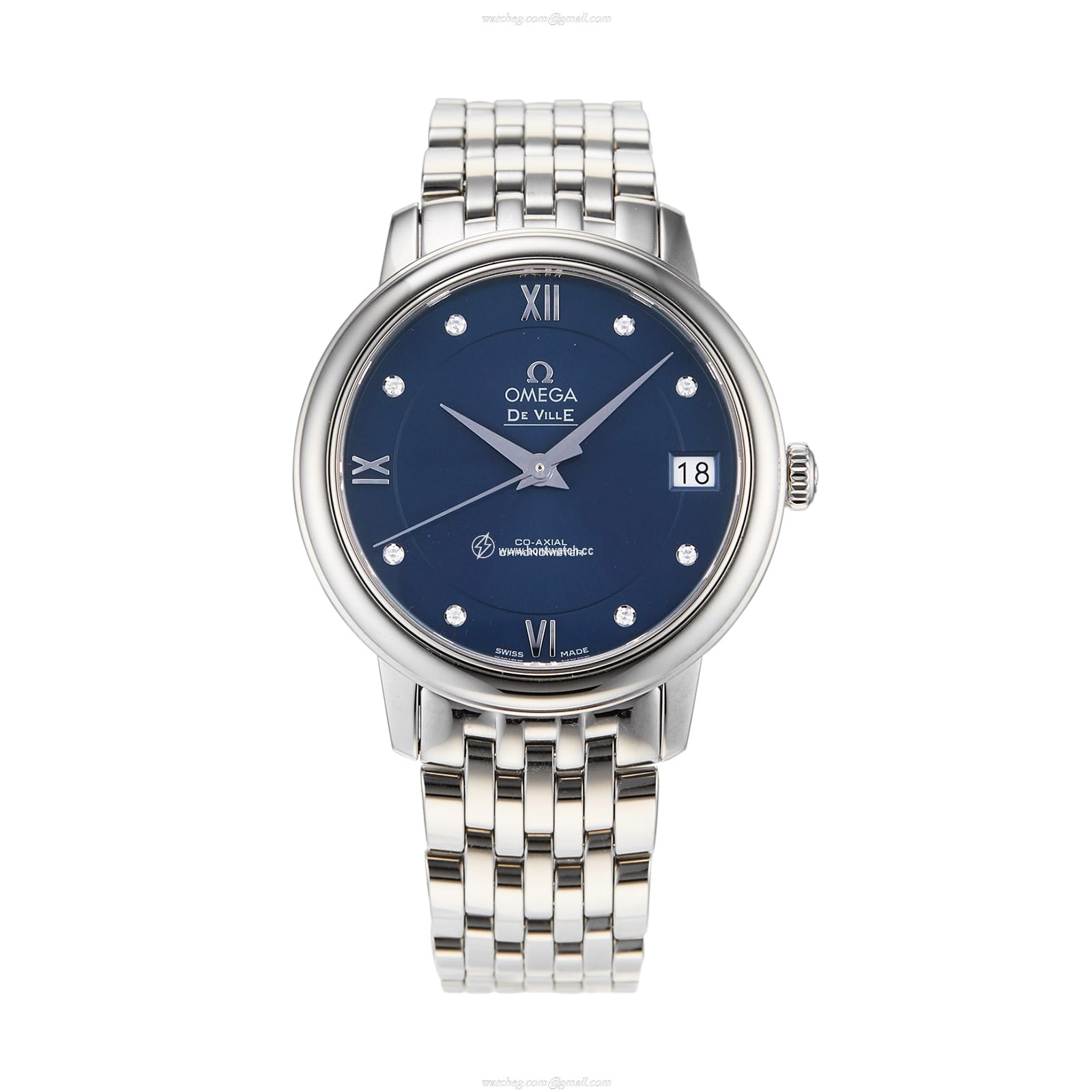Omega De Ville Ladies Automatic Watch - 33mm Stainless Steel Blue Dial