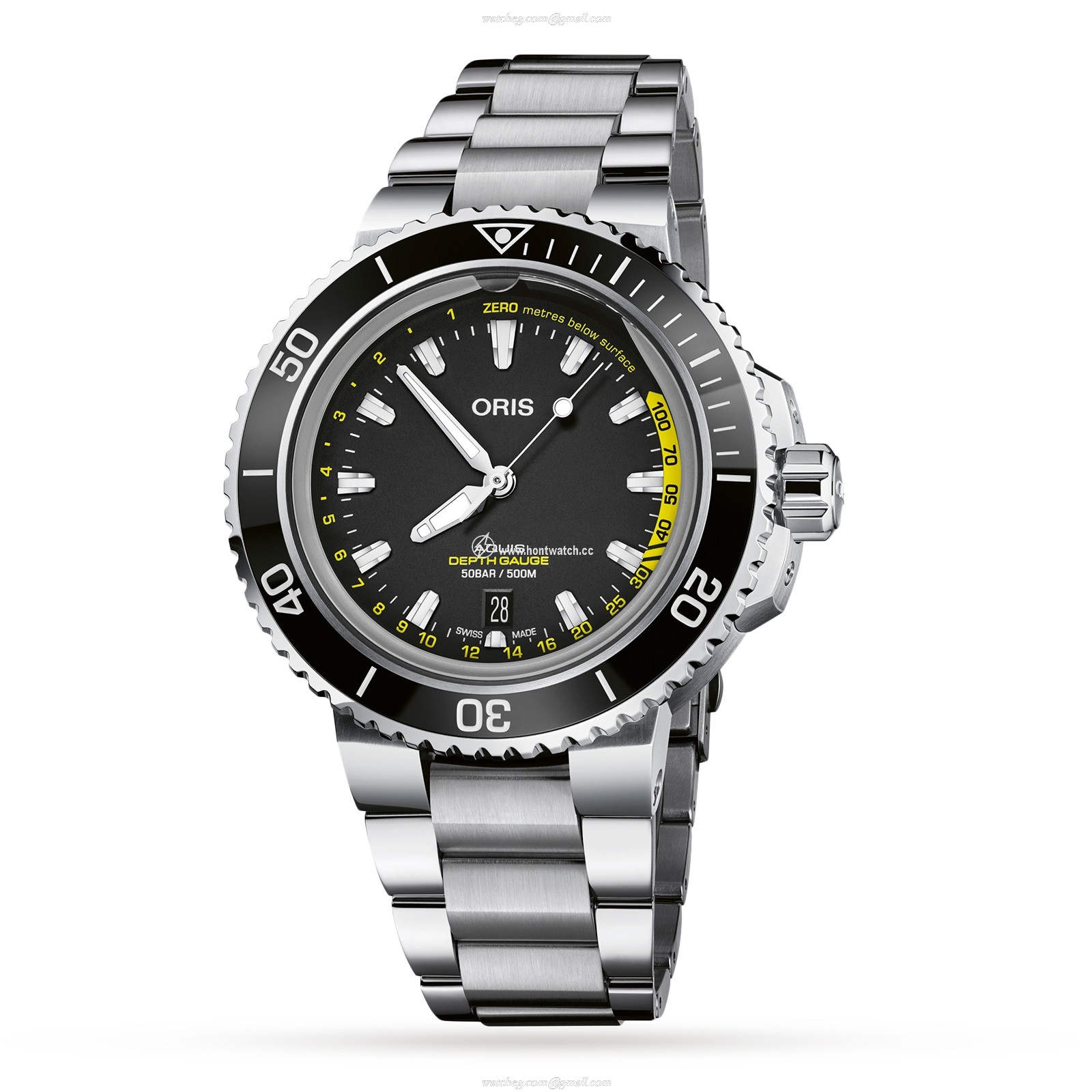 Oris Aquis Depth Gauge Automatic Black Dial - 45.5mm Ceramic & Steel