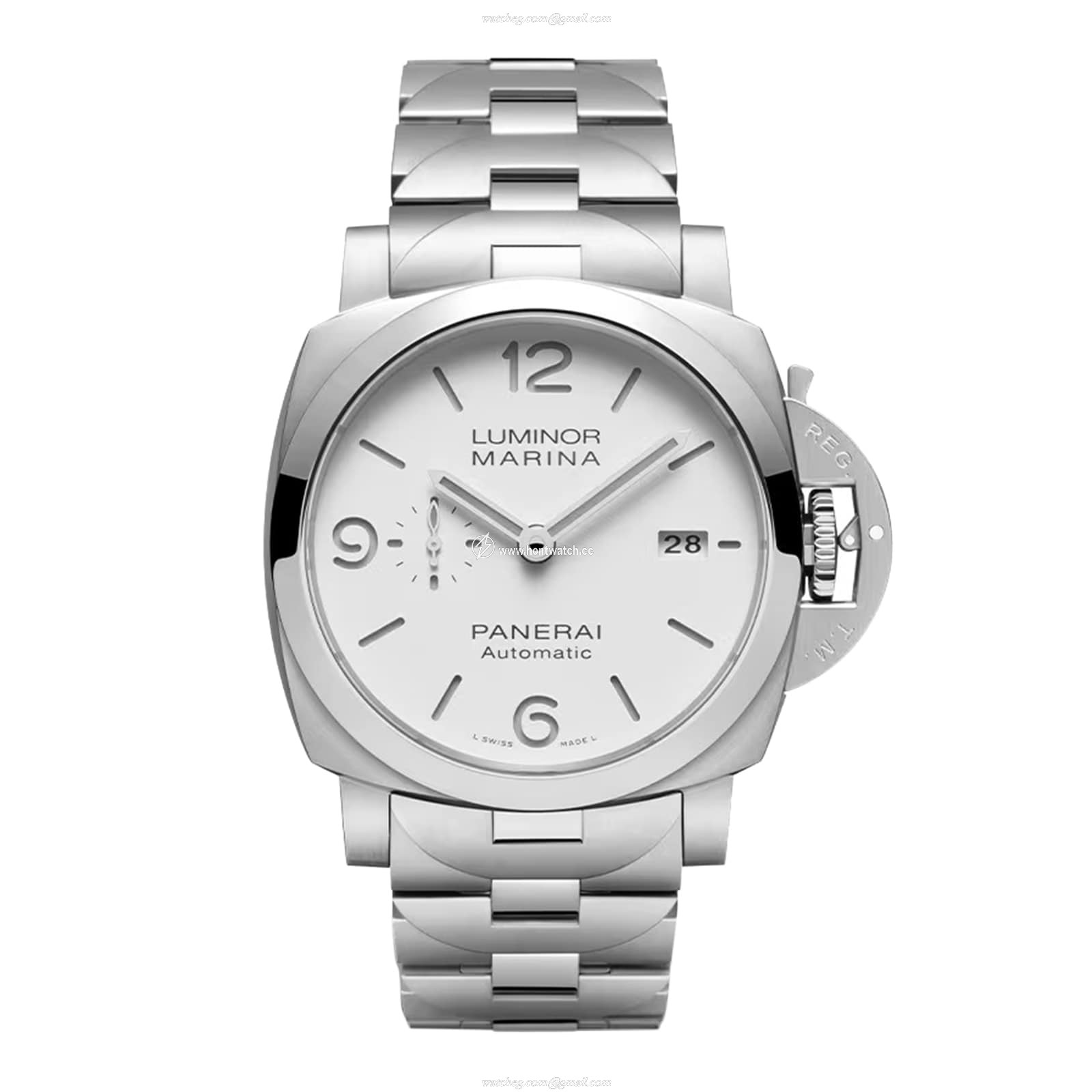Panerai Luminor PAM01564 Automatic Watch - 44mm Stainless Steel - White Dial