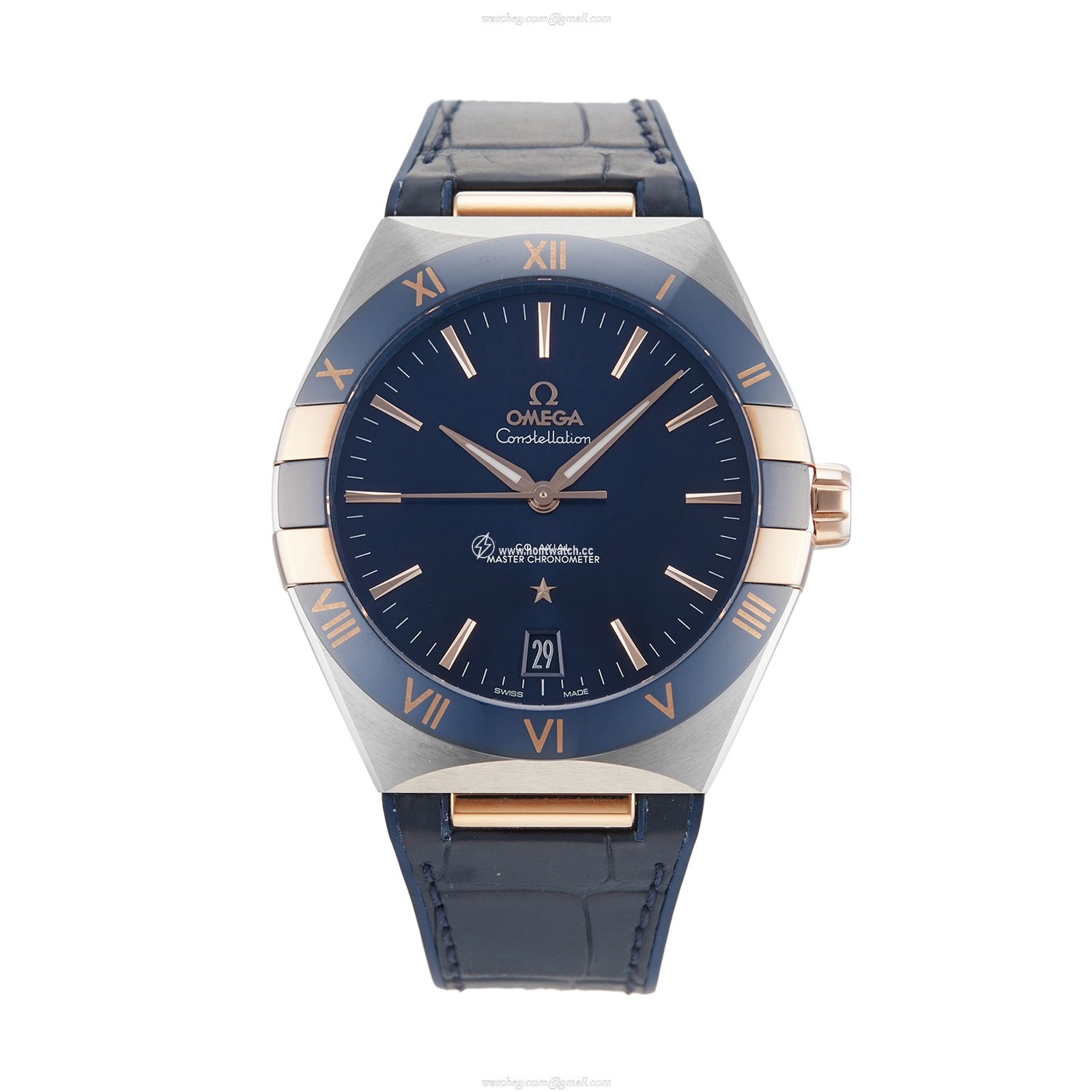 Omega Constellation 41mm Blue Dial Automatic Watch - Stainless Steel & Rose Gold