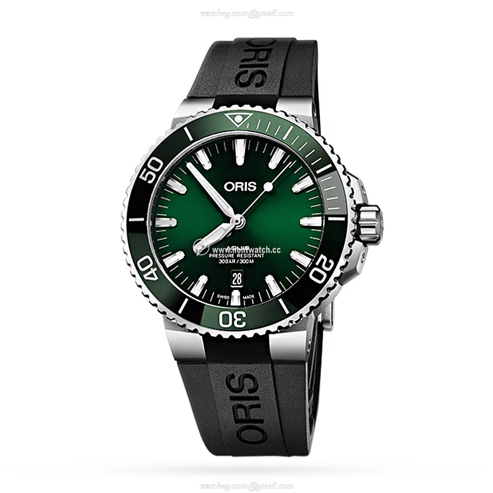 Oris Aquis Green Dial Automatic Watch - 43.5mm Stainless Steel - 300M Water Resistant