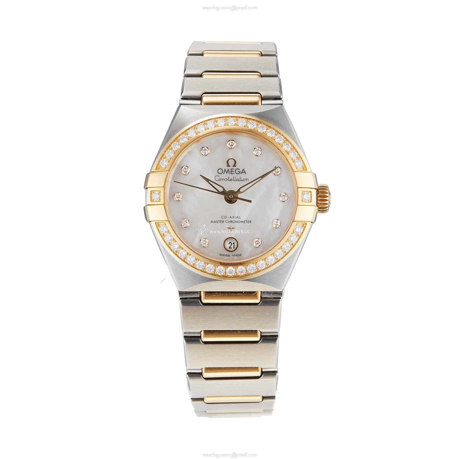 Omega Constellation 29mm Automatic - Stainless Steel & Yellow Gold - Mother of Pearl Dial