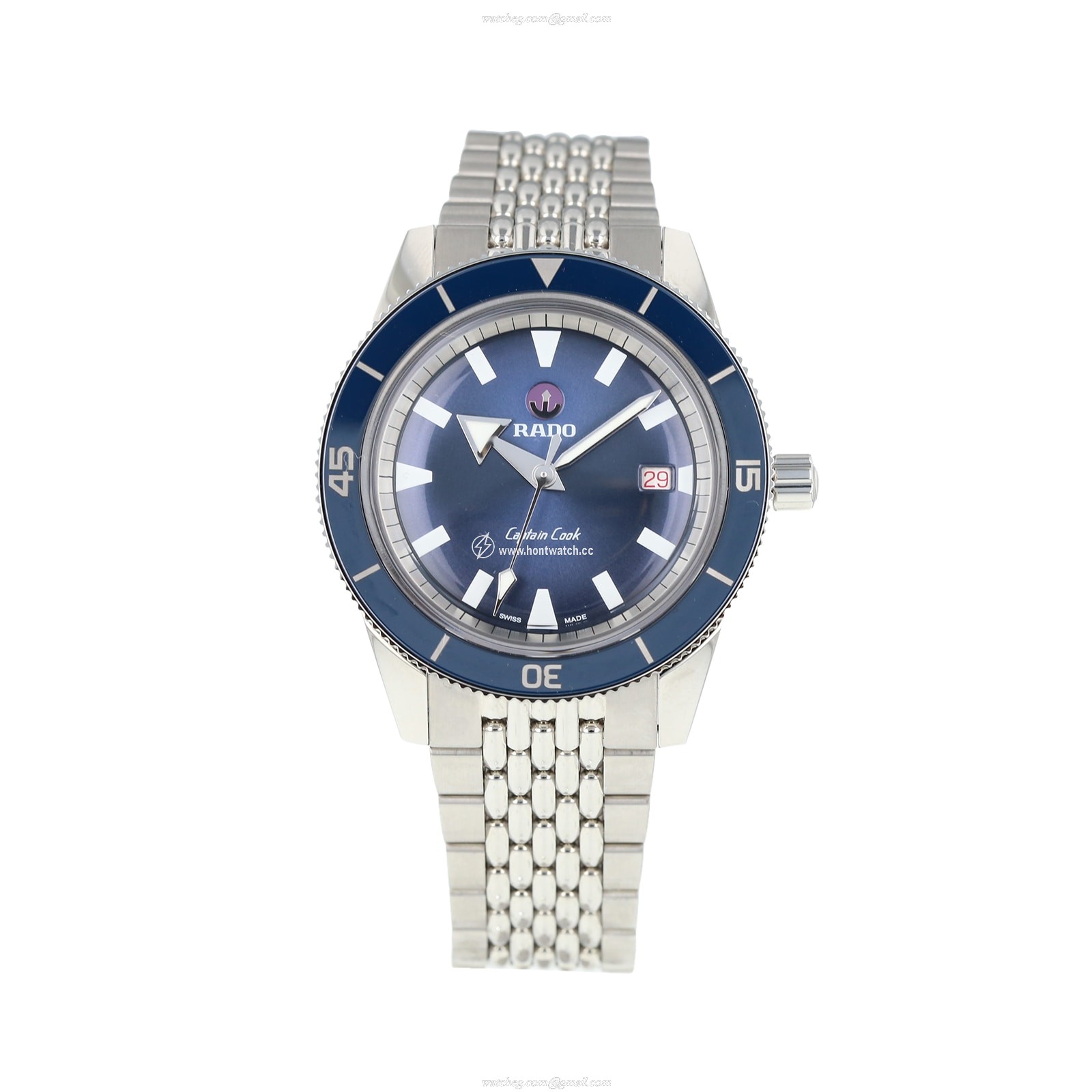 Rado Captain Cook Automatic Blue Dial Watch - 42mm Stainless Steel