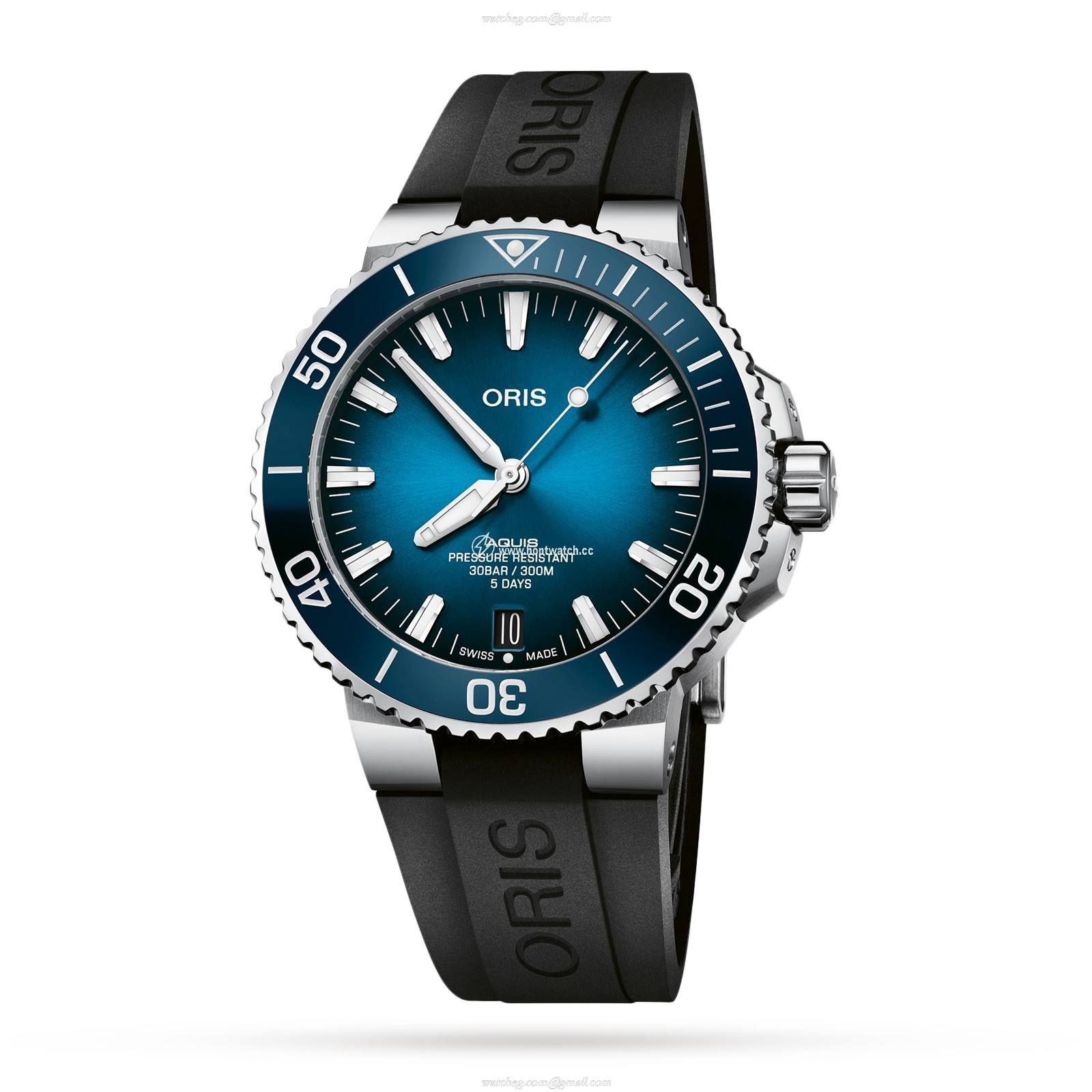 Oris Aquis Automatic Blue Dial Watch - 43.5mm Stainless Steel - 300m Water Resistant