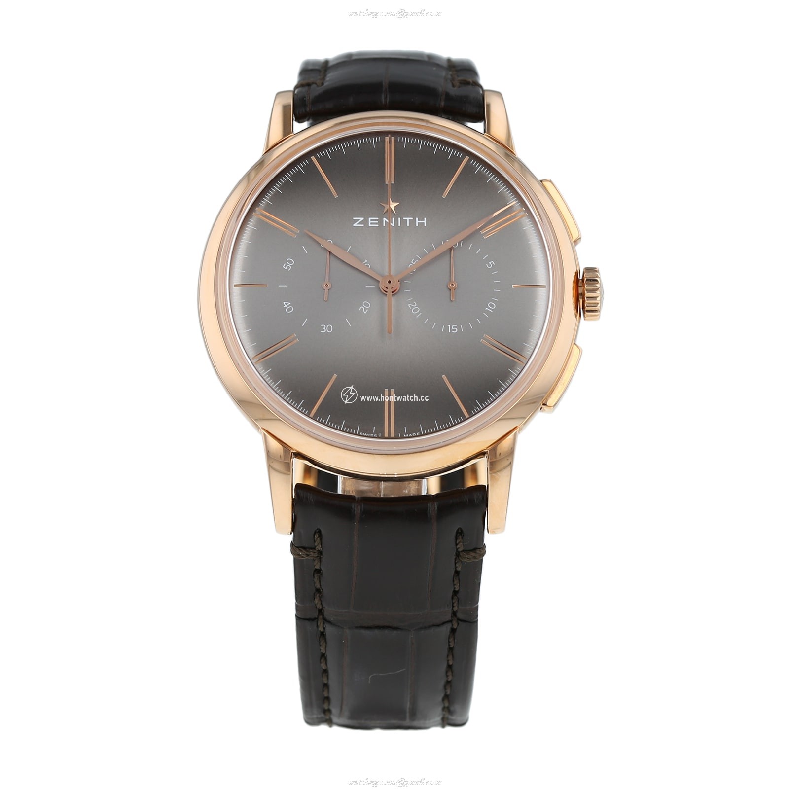 Pre-Owned Zenith Elite 42mm Rose Gold Automatic Grey Watch