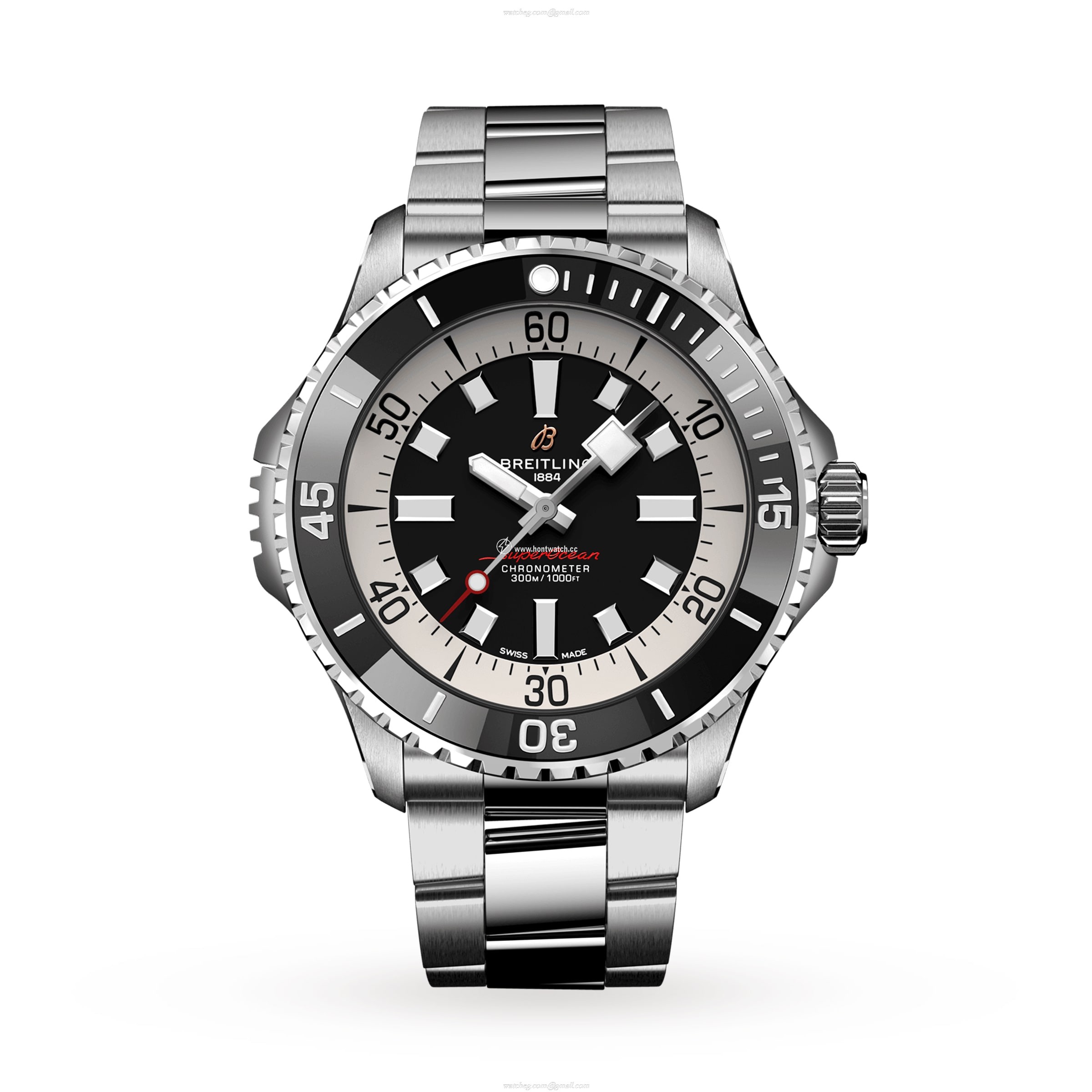Breitling Superocean Automatic Black Watch - 46mm Stainless Steel