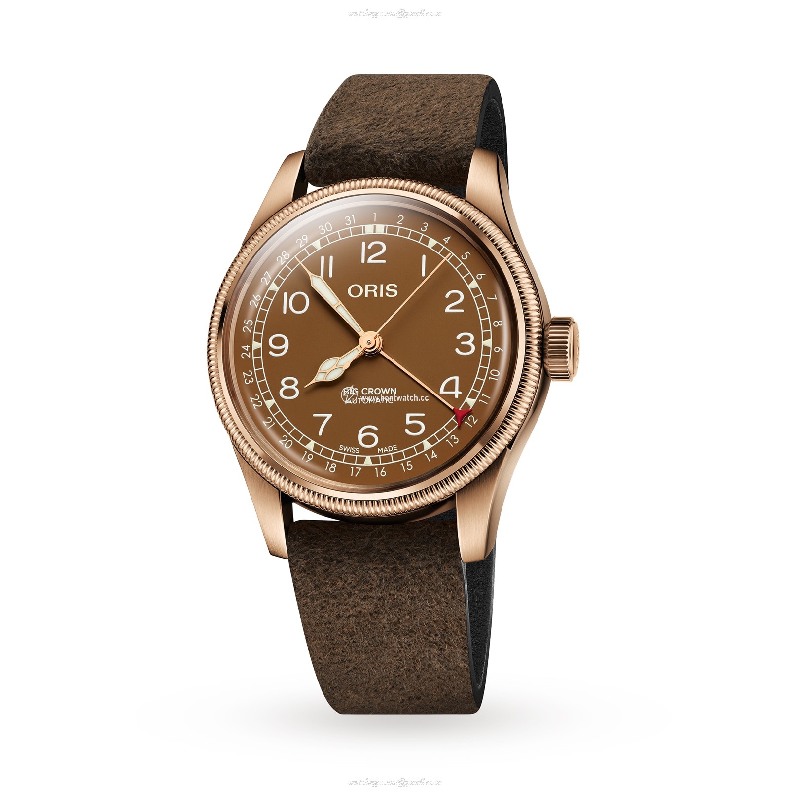 Oris Aviation Bronze Automatic Watch - 40mm Brown Dial & Leather Strap