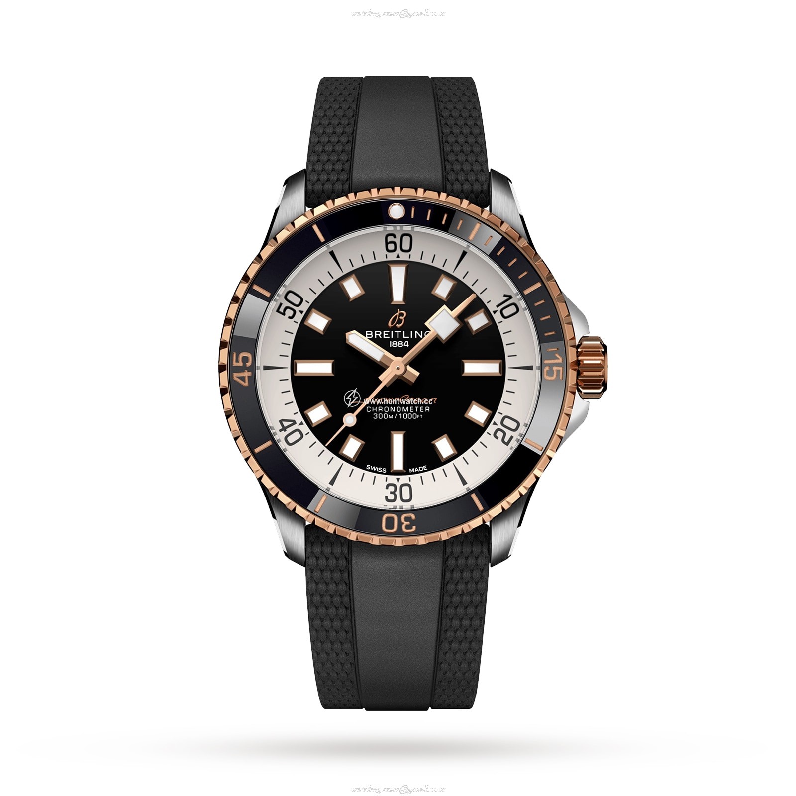 Breitling Superocean 42mm Automatic Black Dial - Stainless Steel & Rose Gold