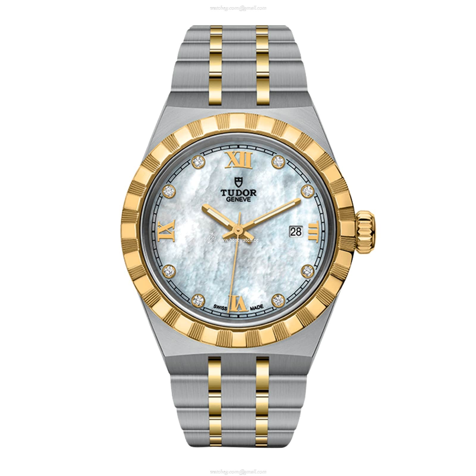 Tudor Royal M28303-0007 | 28mm Automatic Watch | Mother of Pearl & Diamond Dial