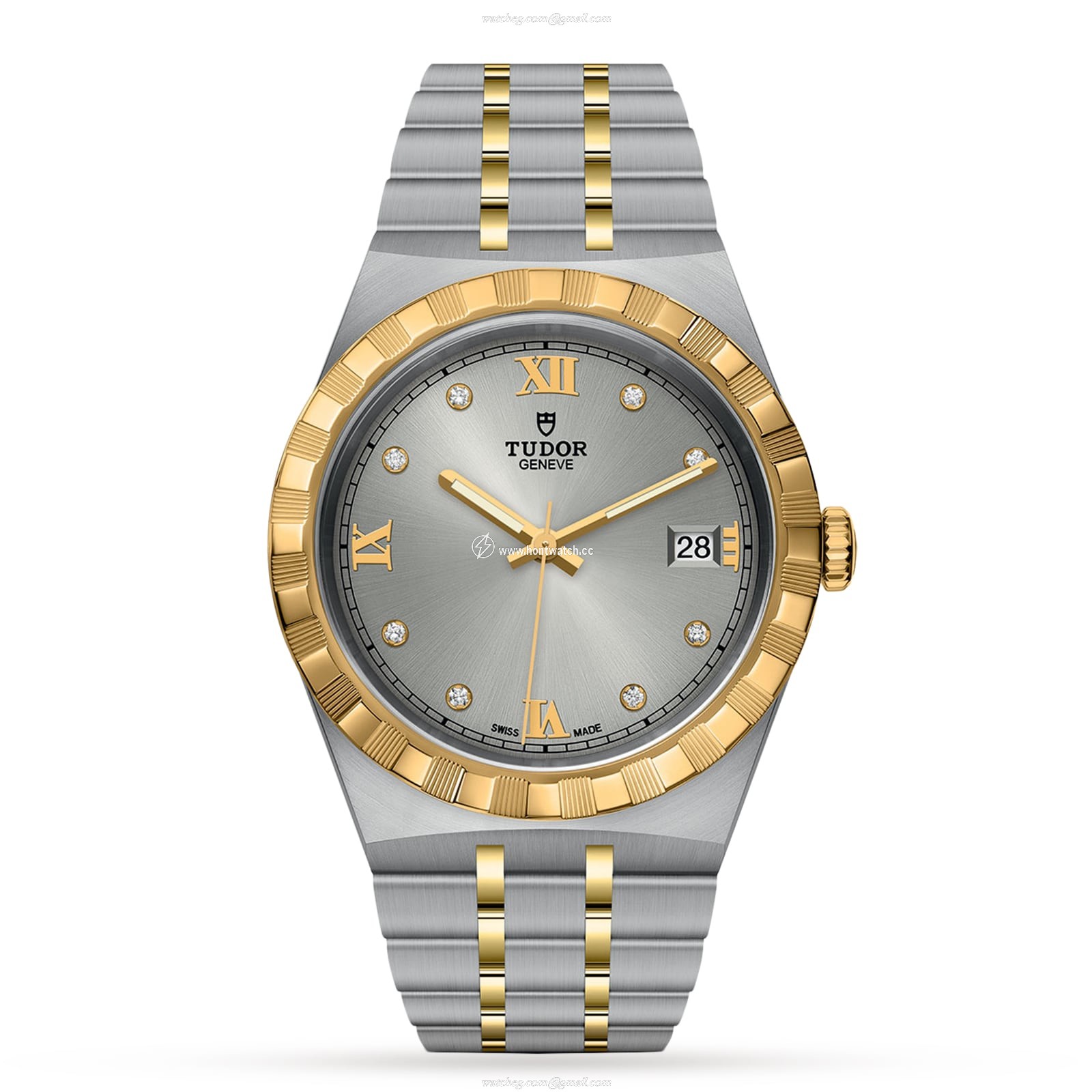 Tudor Royal M28503-0002 Automatic Watch - 38mm Steel & Gold - Silver Dial