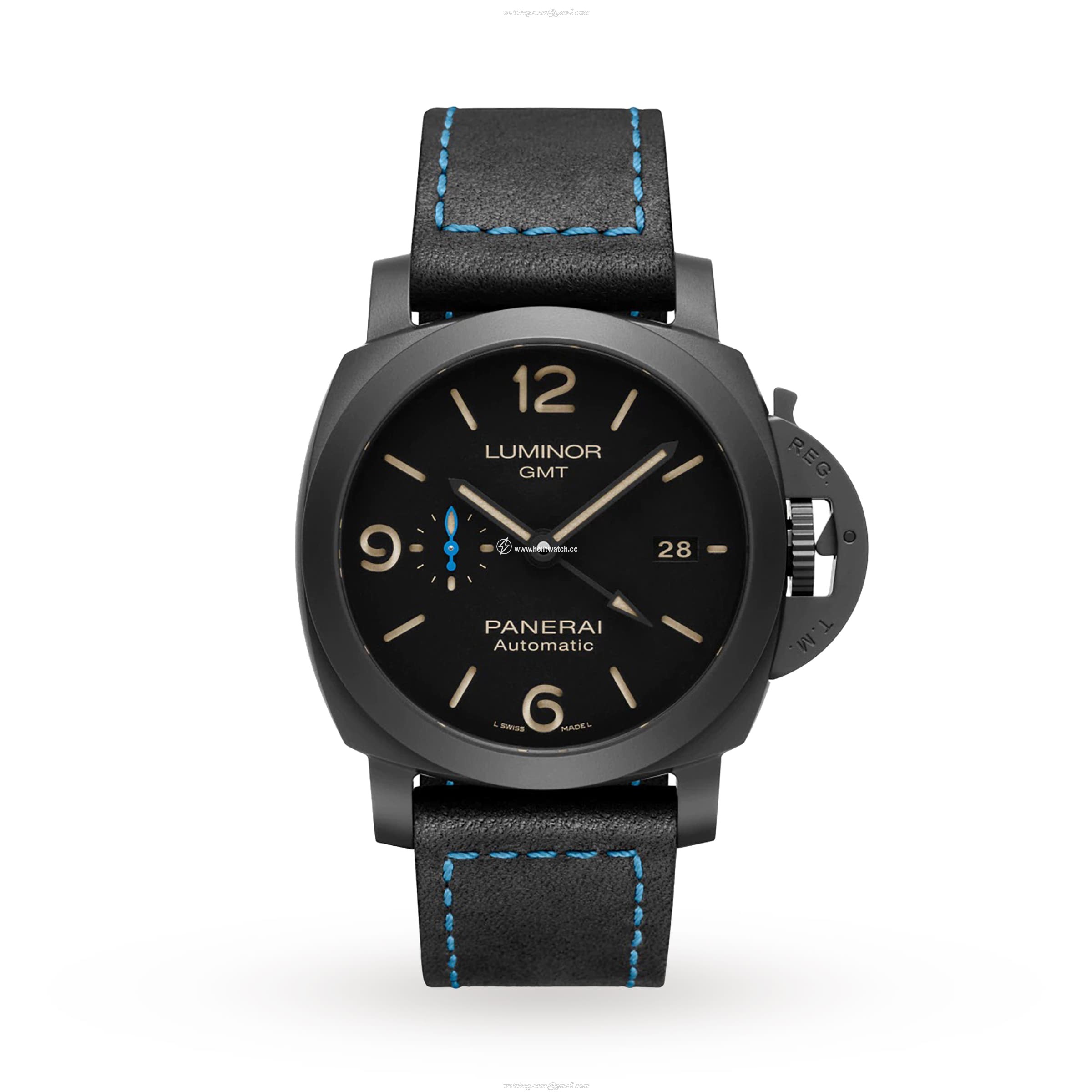 Panerai Luminor PAM01441 Automatic Black Ceramic Watch - 44mm GMT