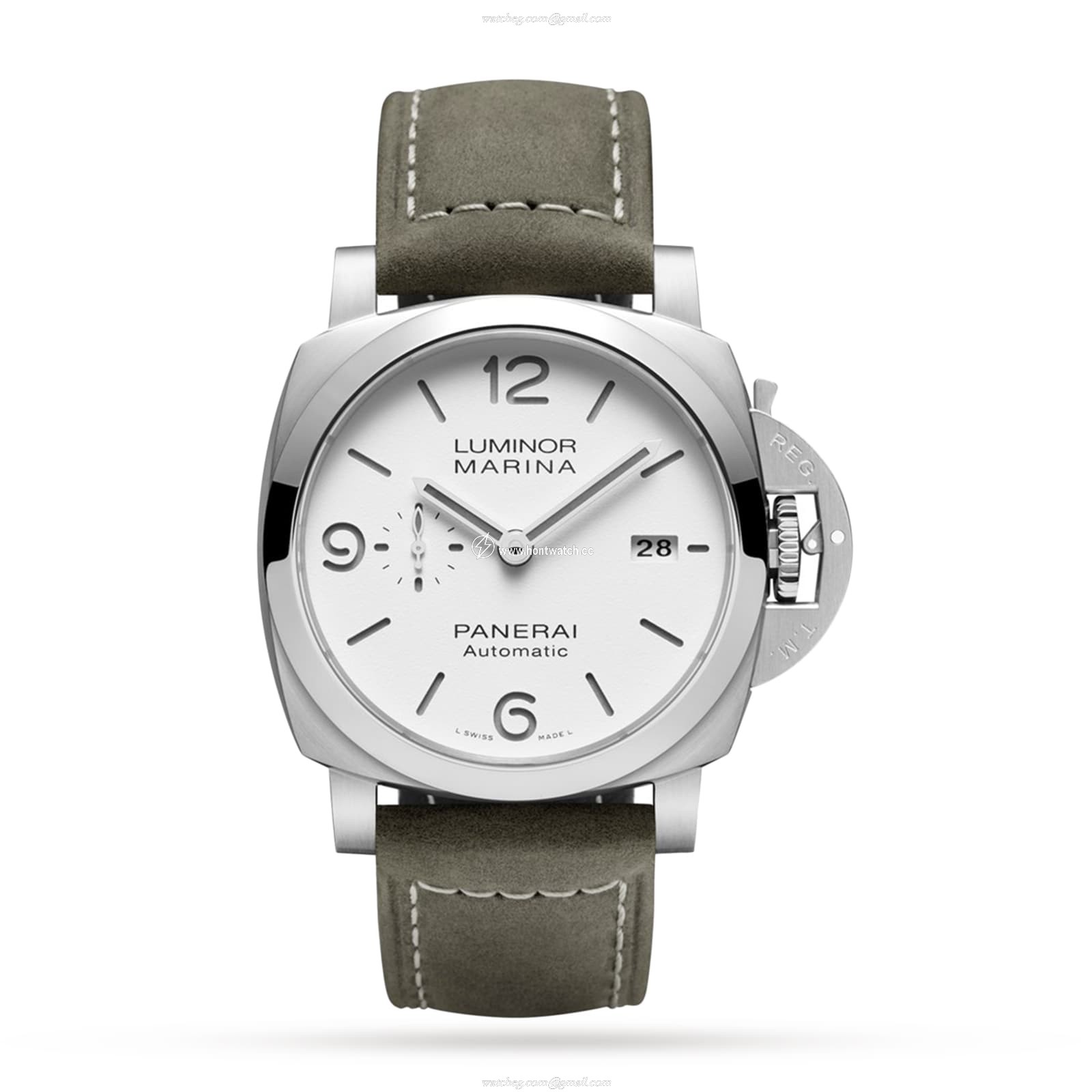 Panerai Luminor PAM01314 Automatic Watch - 44mm Stainless Steel, White Dial