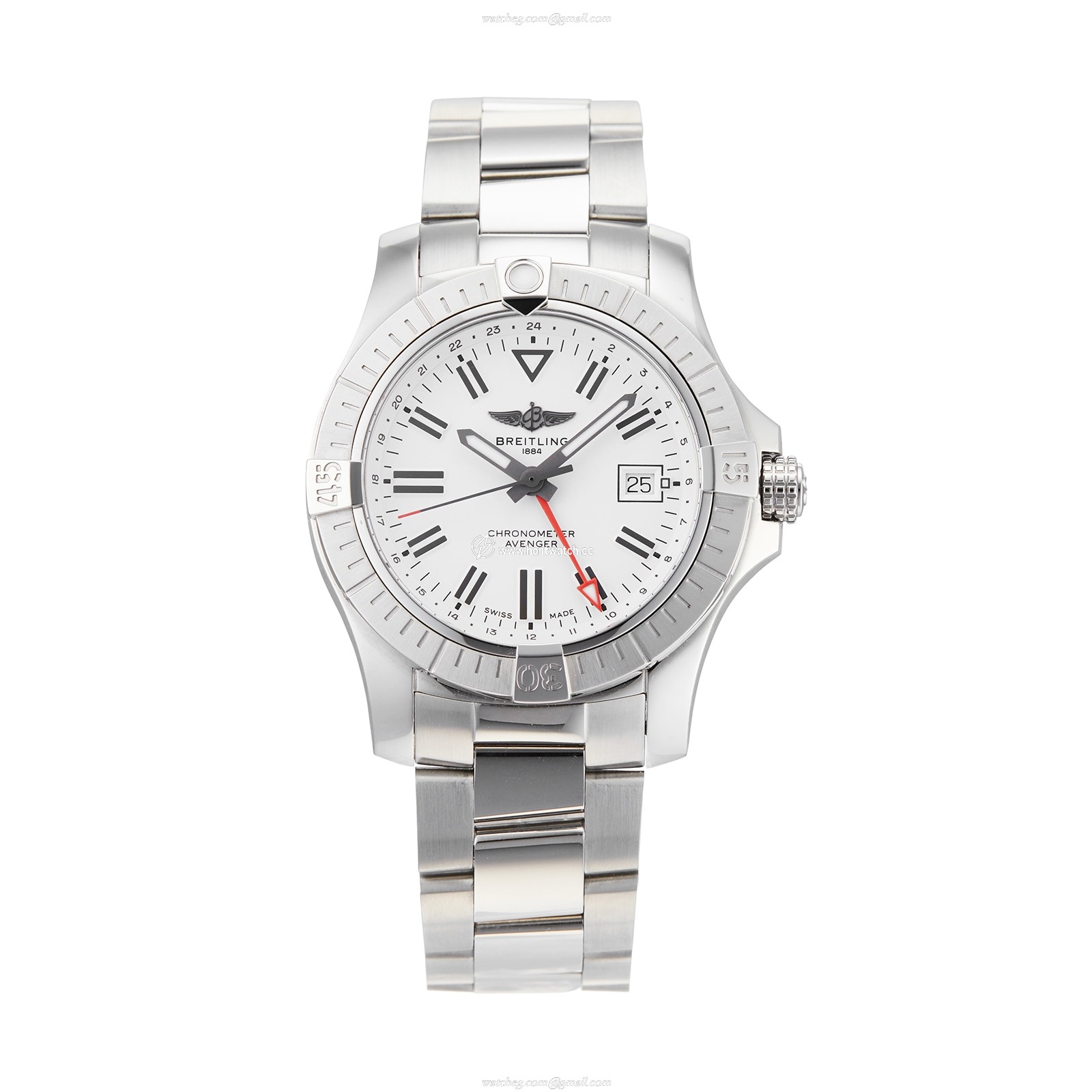 Breitling Avenger Automatic GMT 43mm | White Dial | Stainless Steel