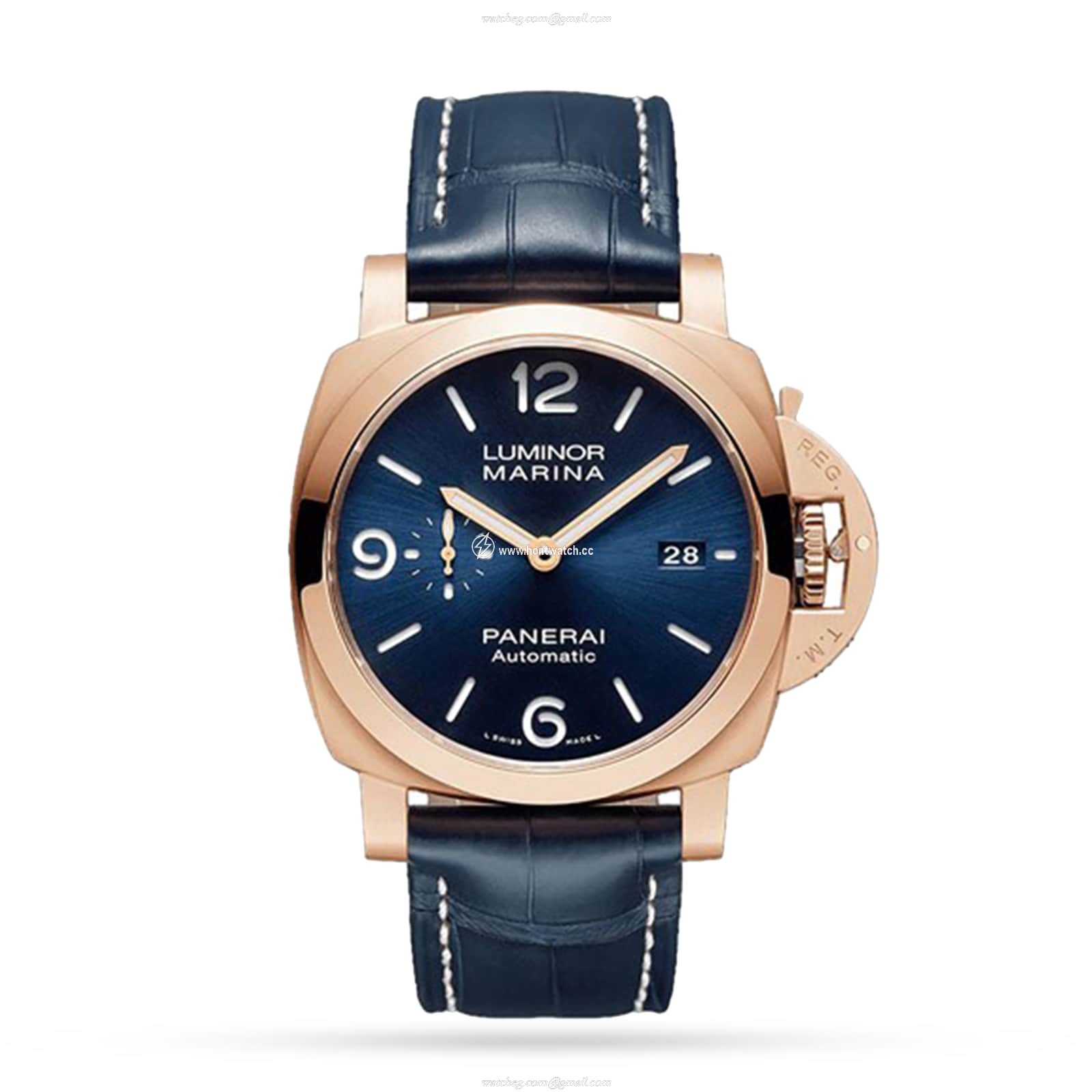 Panerai Luminor PAM01112 44mm 18ct Rose Gold Automatic Blue Watch