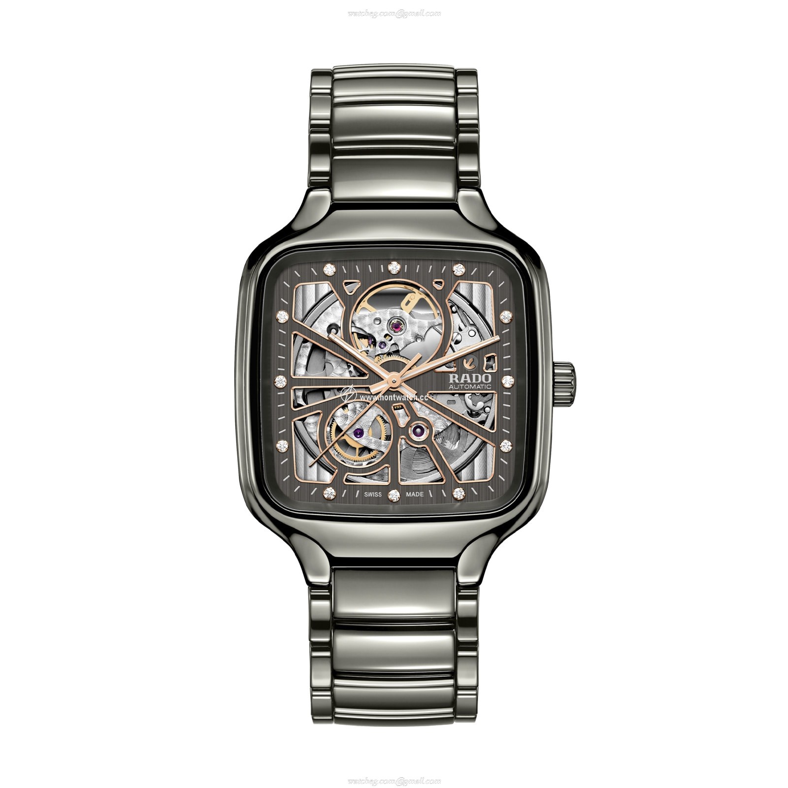 Rado True Square R27083712 | 40mm Ceramic Skeleton Quartz Watch