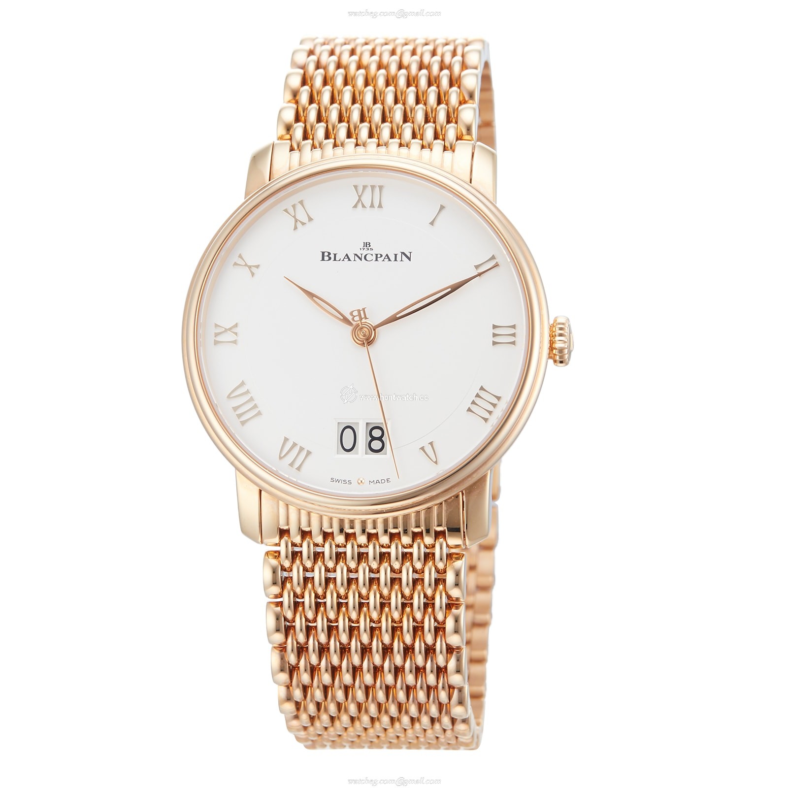 Blancpain Villeret 6669 Rose Gold Automatic Silver Dial 40mm Watch
