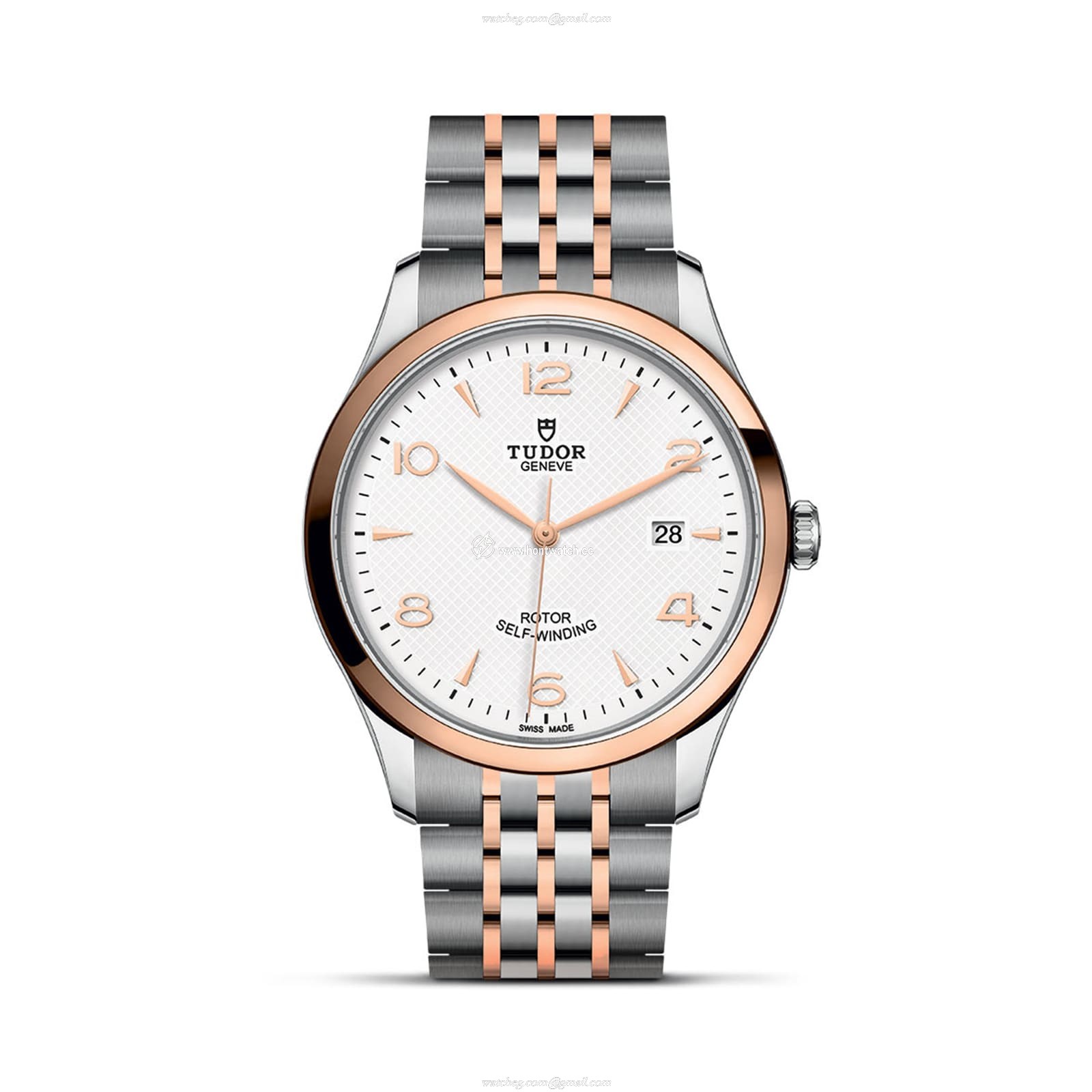 Tudor 1926 M91651-0009 Automatic Watch - 41mm Steel & Rose Gold - White Dial