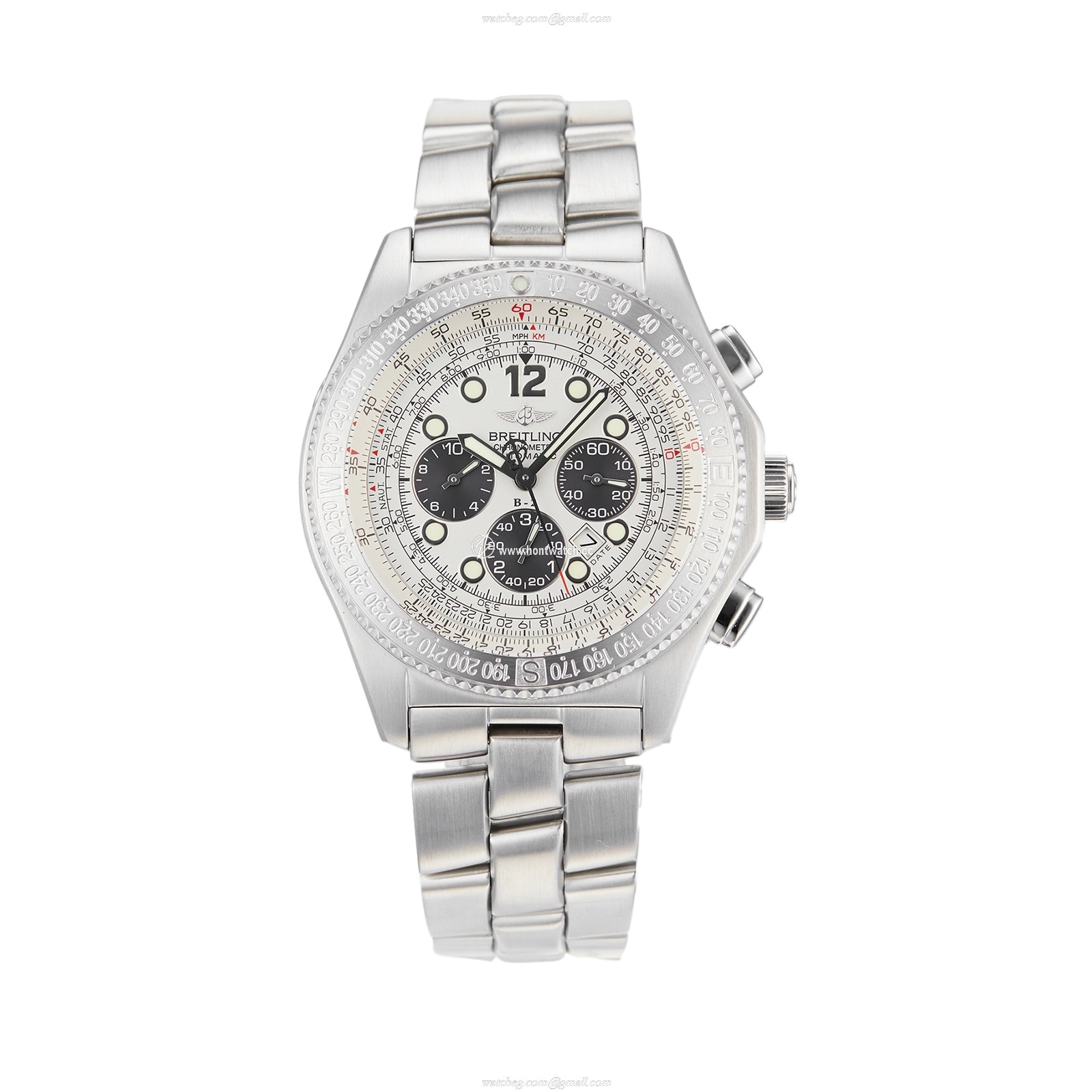 Pre-Owned Breitling B-2 Chronograph 44mm Automatic Silver Dial Watch