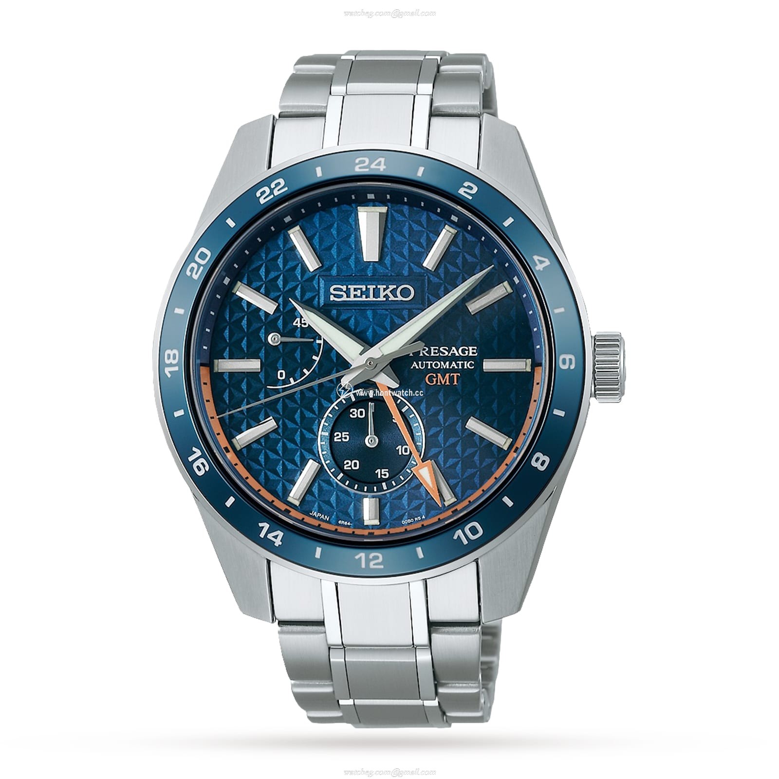 Seiko Presage SPB217J1 Automatic GMT Watch - Blue Dial - Stainless Steel