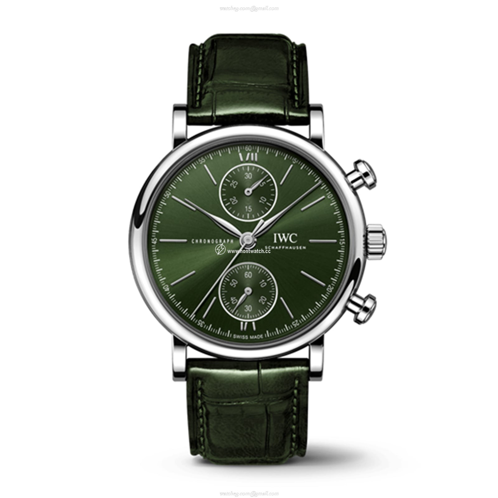 IWC Portofino IW391405 Automatic Chronograph - 39mm Stainless Steel Green Dial