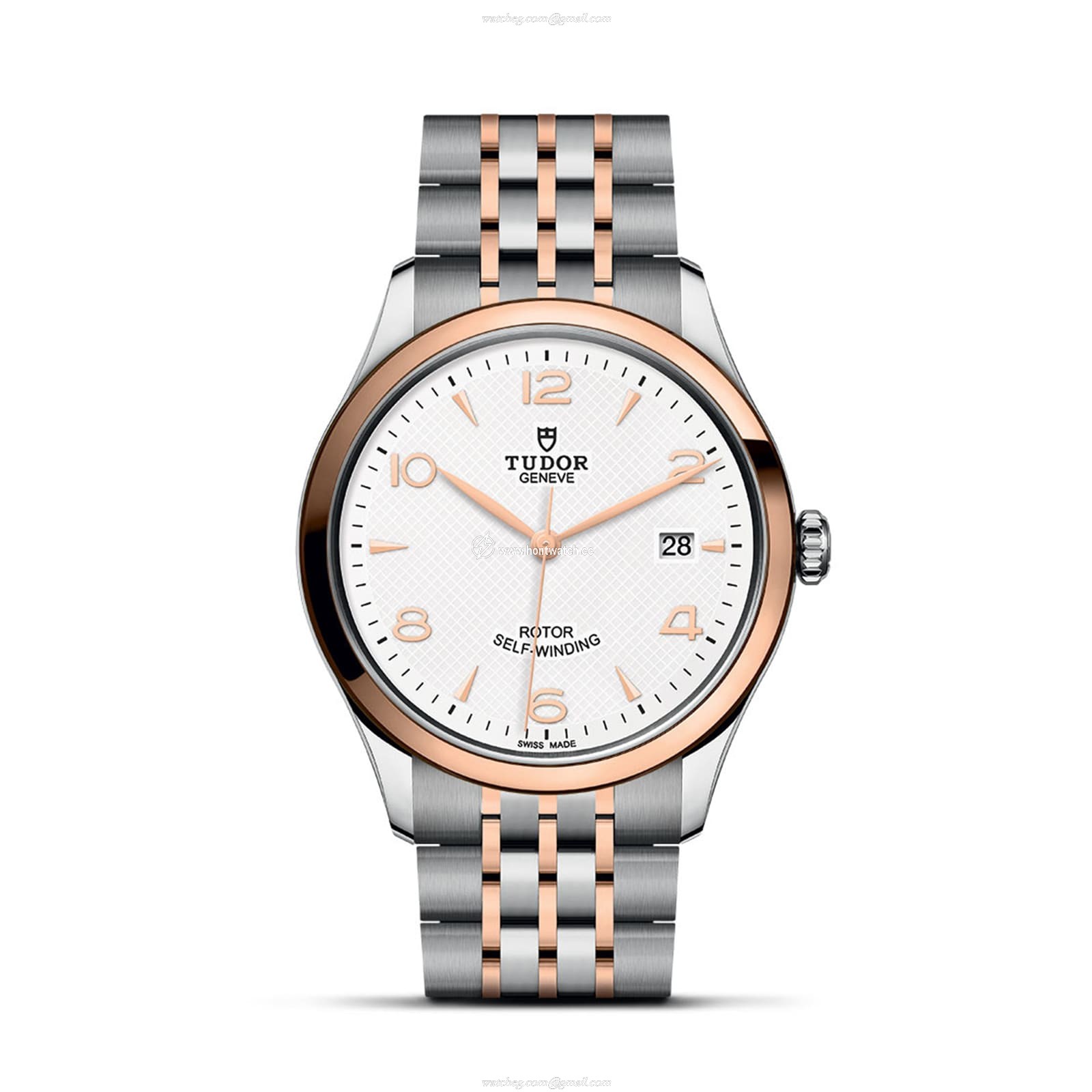 Tudor 1926 M91551-0009 Automatic Watch - 39mm Steel & Rose Gold - White Dial