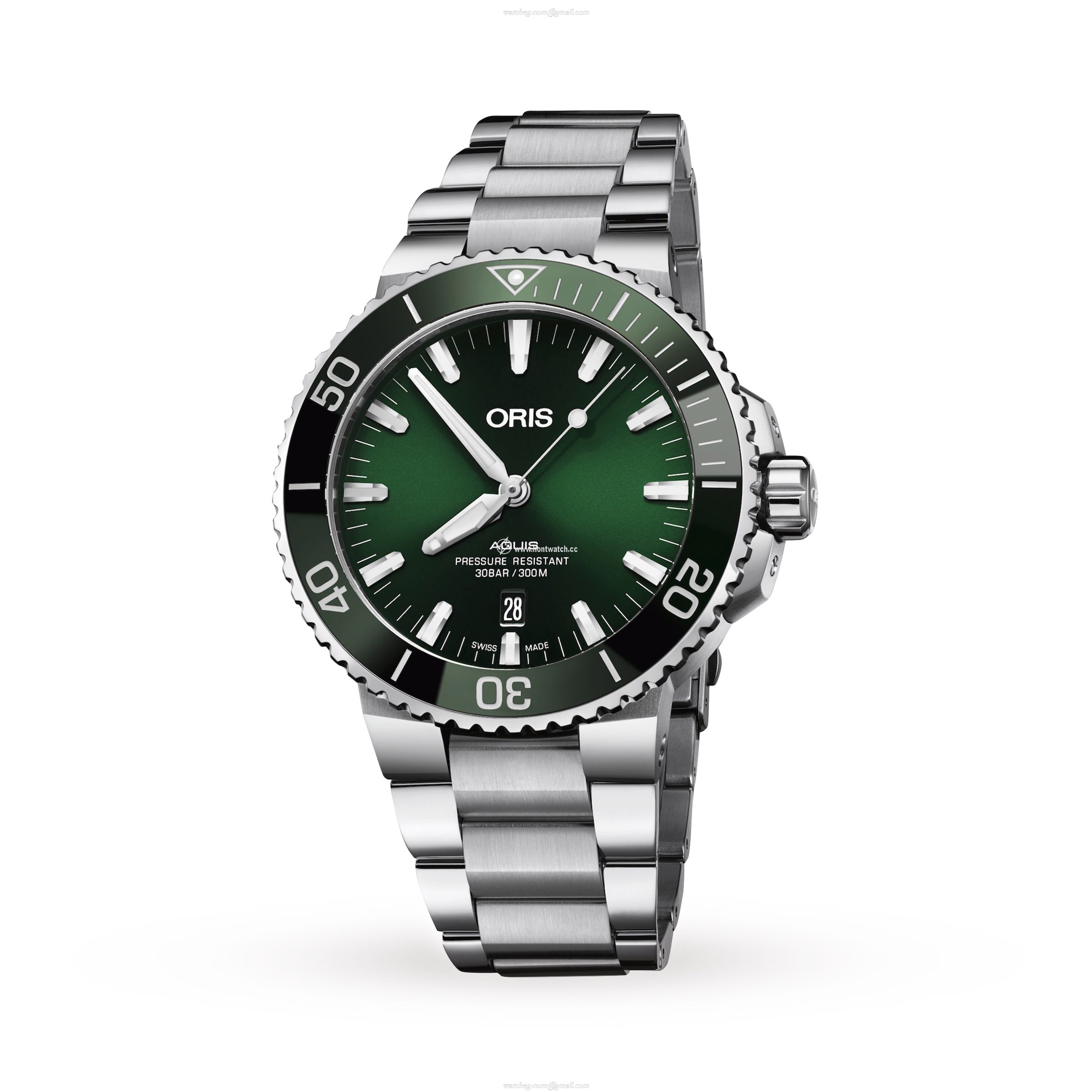 Oris Aquis Date Green Dial Automatic Diver - 43.5mm Stainless Steel