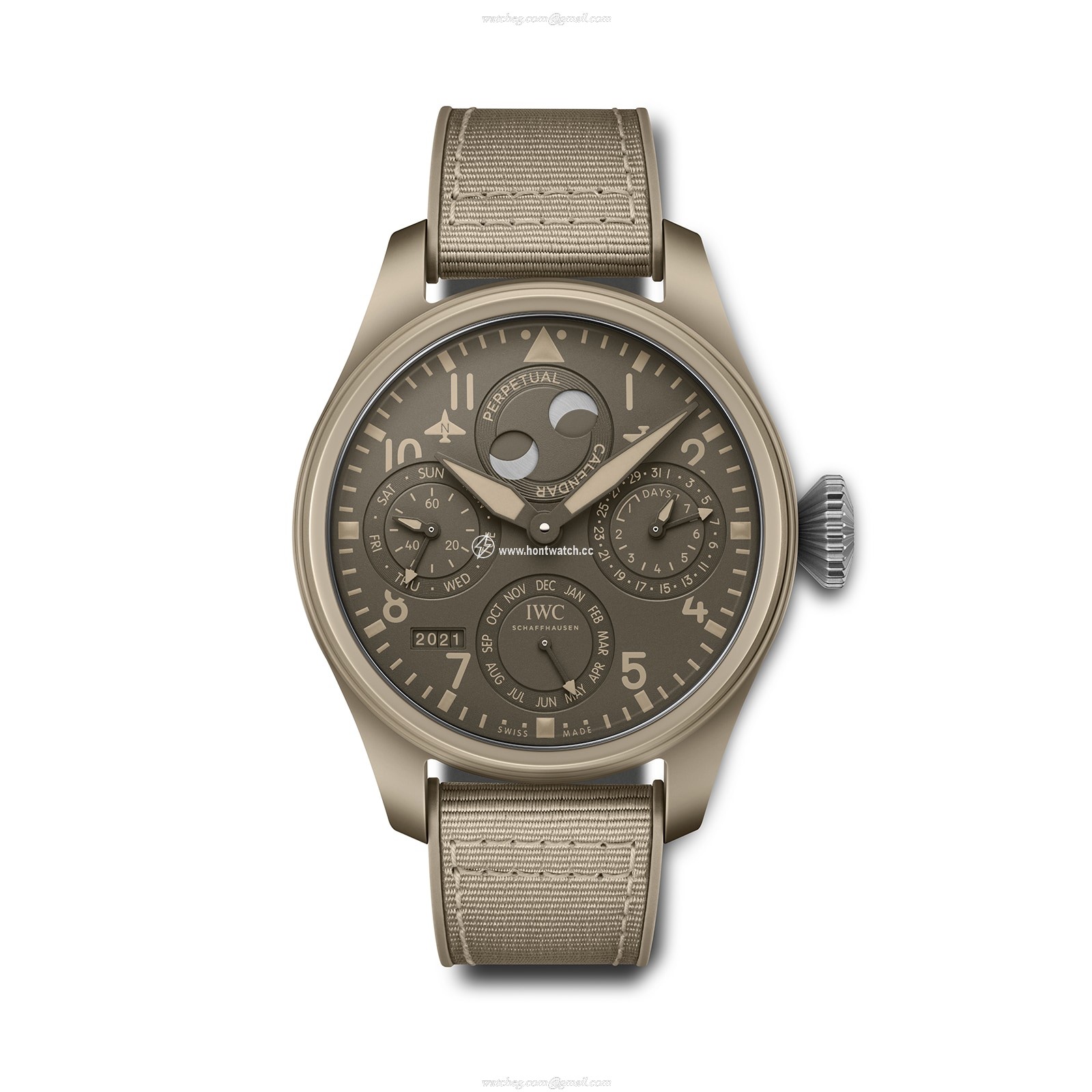 IWC Pilot IW503004 Automatic Watch - 46mm Ceramic Case - Beige Dial