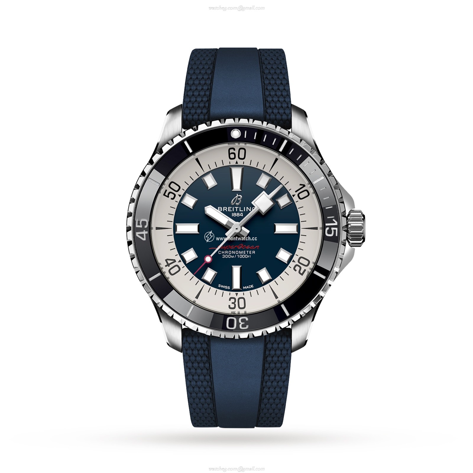 Breitling Superocean Automatic 44mm Blue Dial - Stainless Steel Rubber Strap