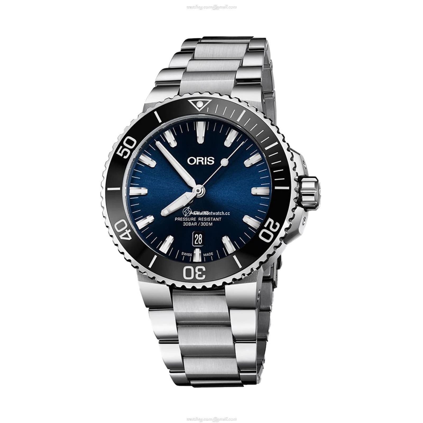 Oris Aquis Automatic Blue Diving Watch - 43.5mm Stainless Steel - 300M Water Resistant