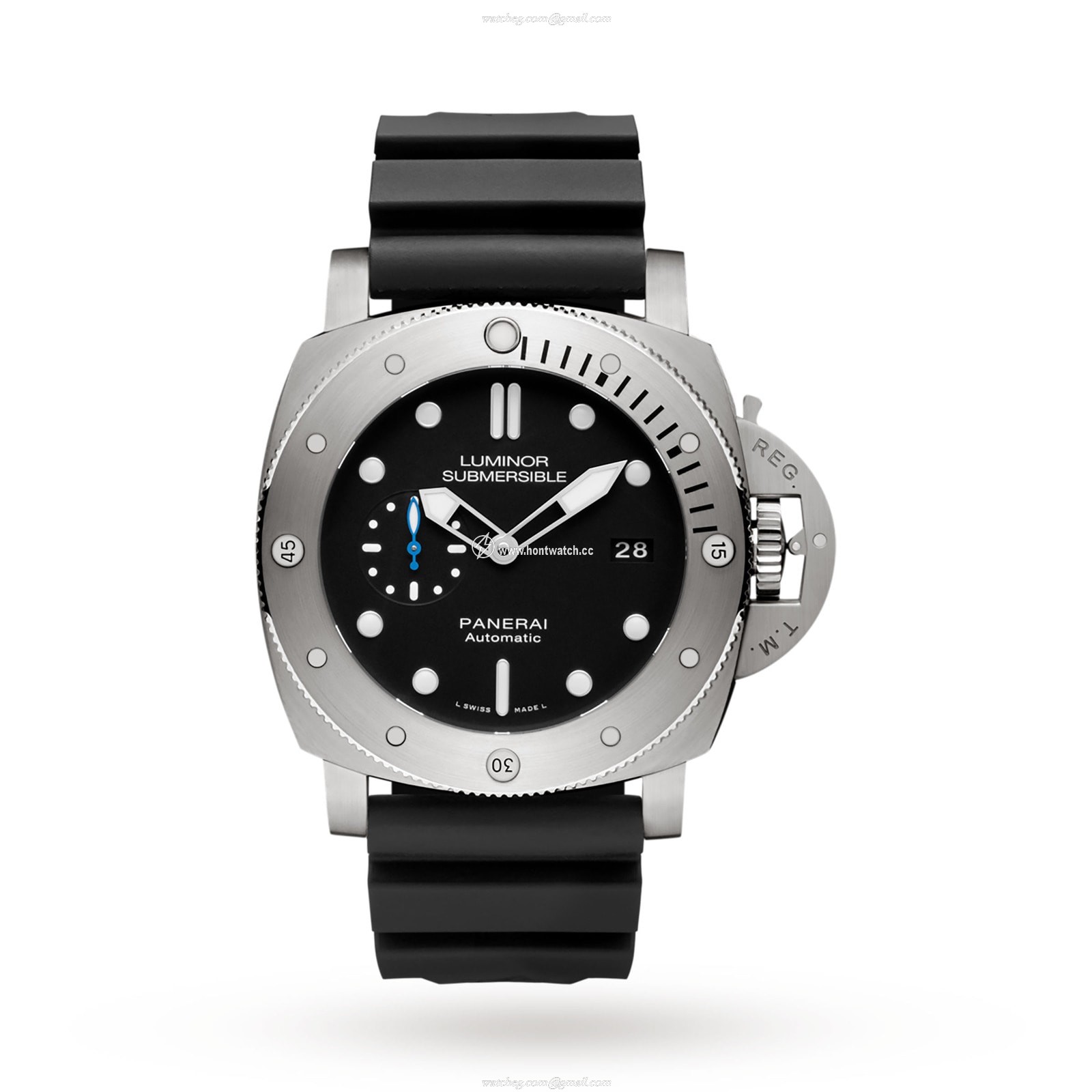 Panerai Submersible PAM01305 Automatic Watch - 47mm Stainless Steel Black Dial