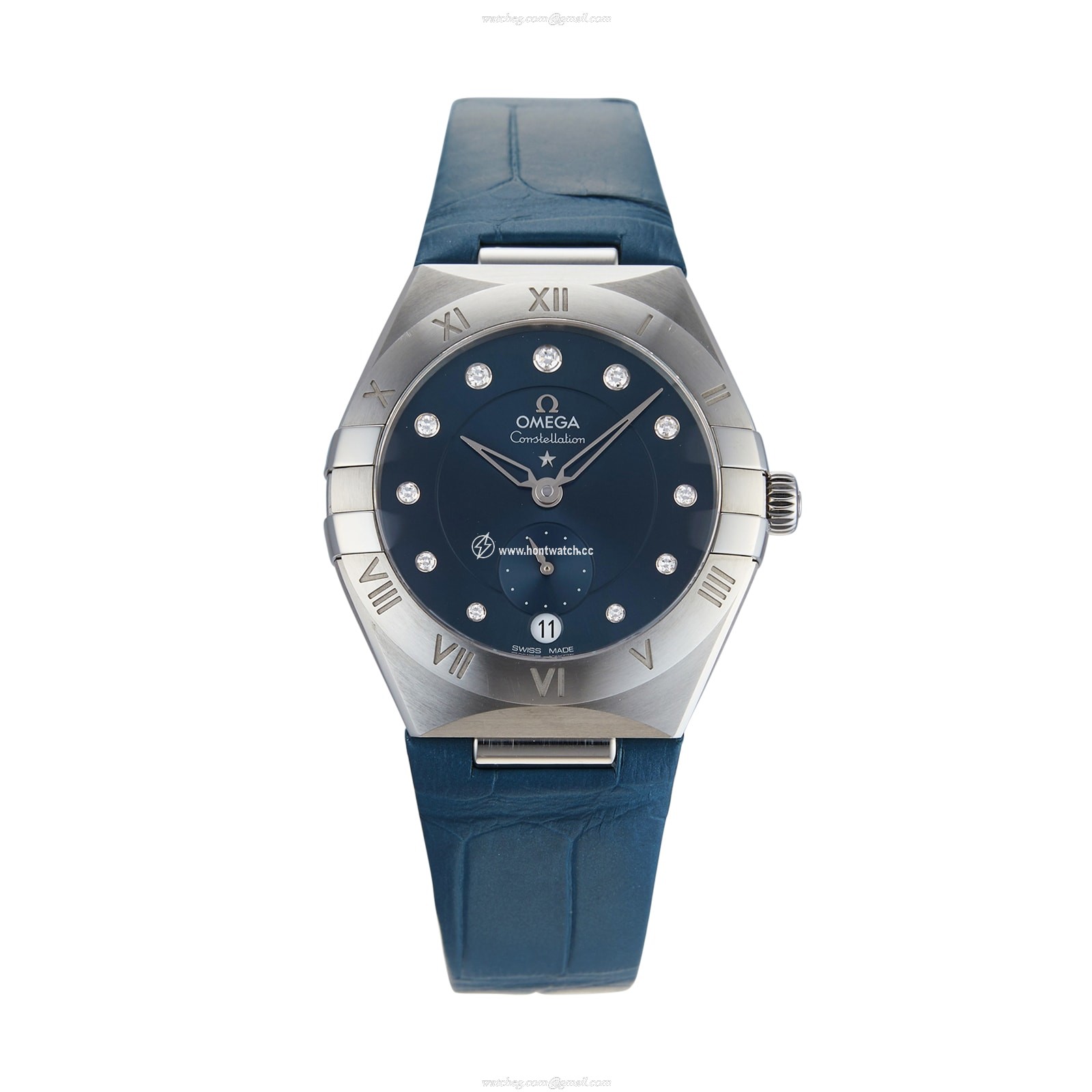 Omega Constellation 34mm Automatic Blue Dial Diamond Ladies Watch
