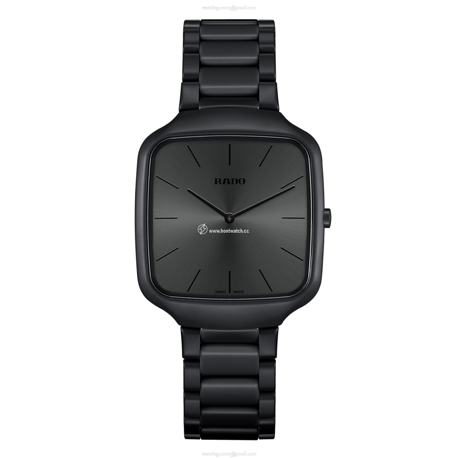 Rado True Square R27062152 Ceramic & Titanium Quartz Black Watch | 37mm