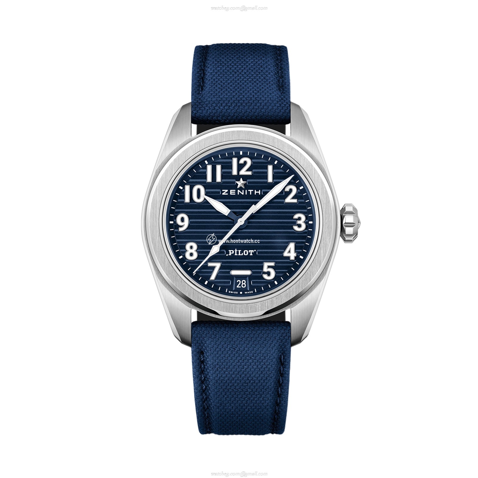 Zenith Pilot Automatic 40mm Blue Dial Stainless Steel Watch | 100m Water Resistant