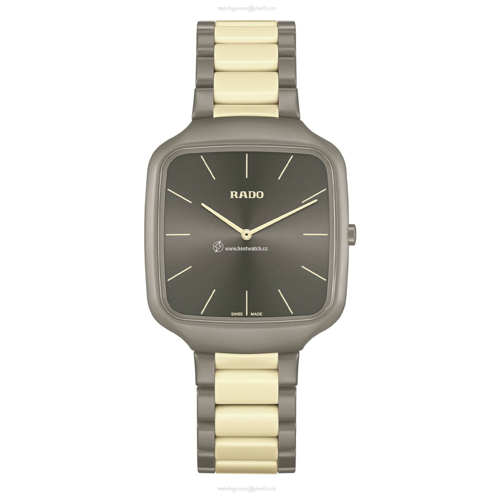 Rado True Square Ceramic Titanium Quartz Grey Watch | 37mm Unisex