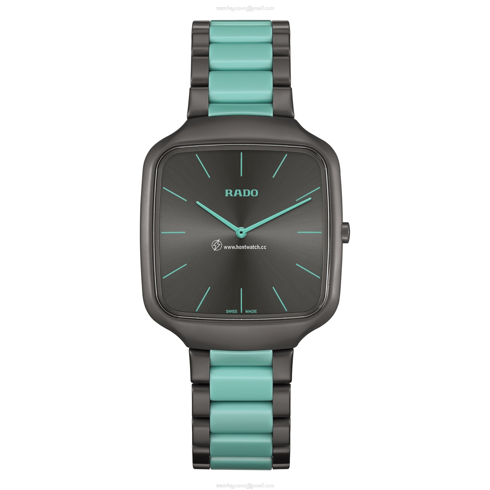 Rado True Square R27045162 | Ceramic Titanium Quartz Grey Watch | 37mm