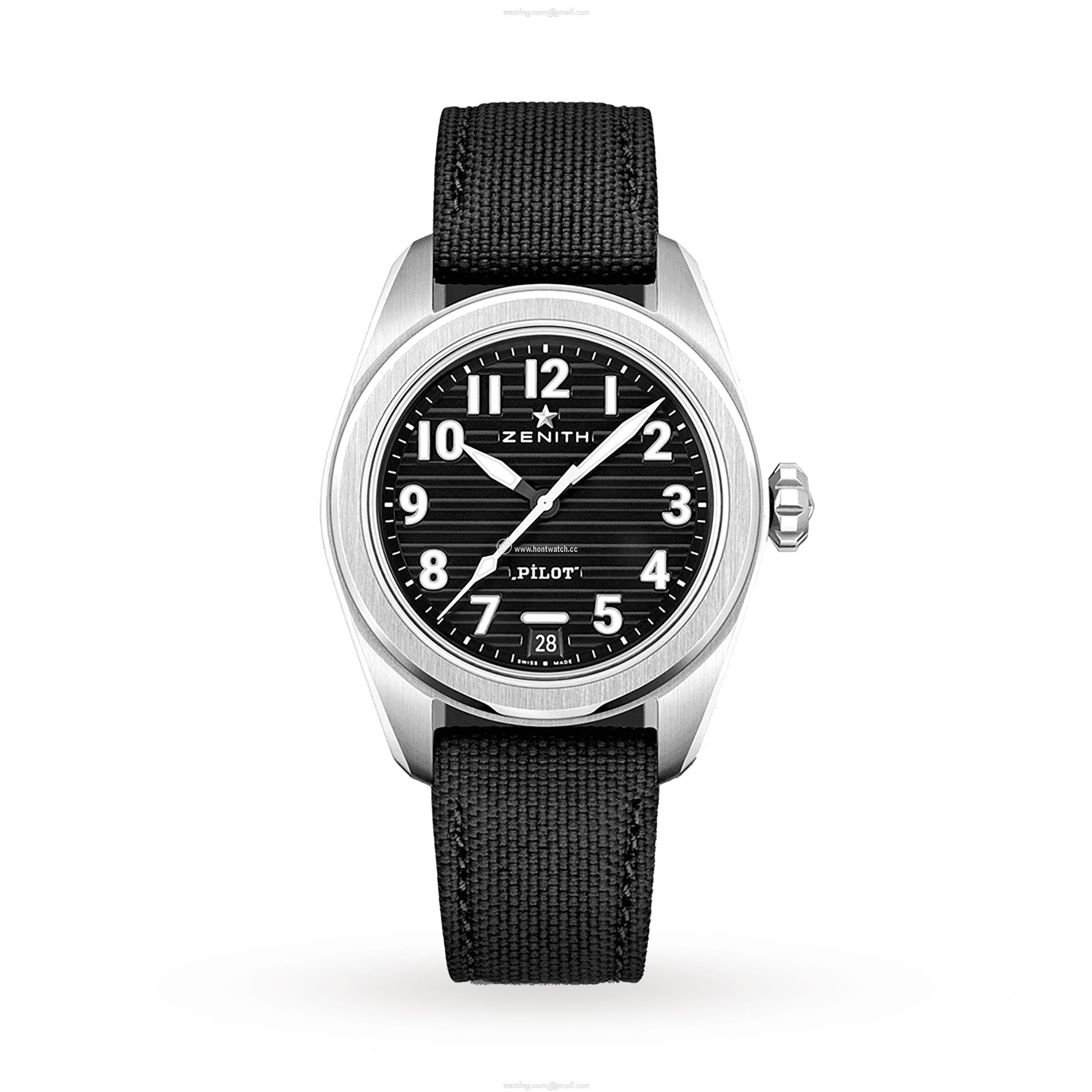 Zenith Pilot 40mm Automatic Black Dial Stainless Steel Replica Watch