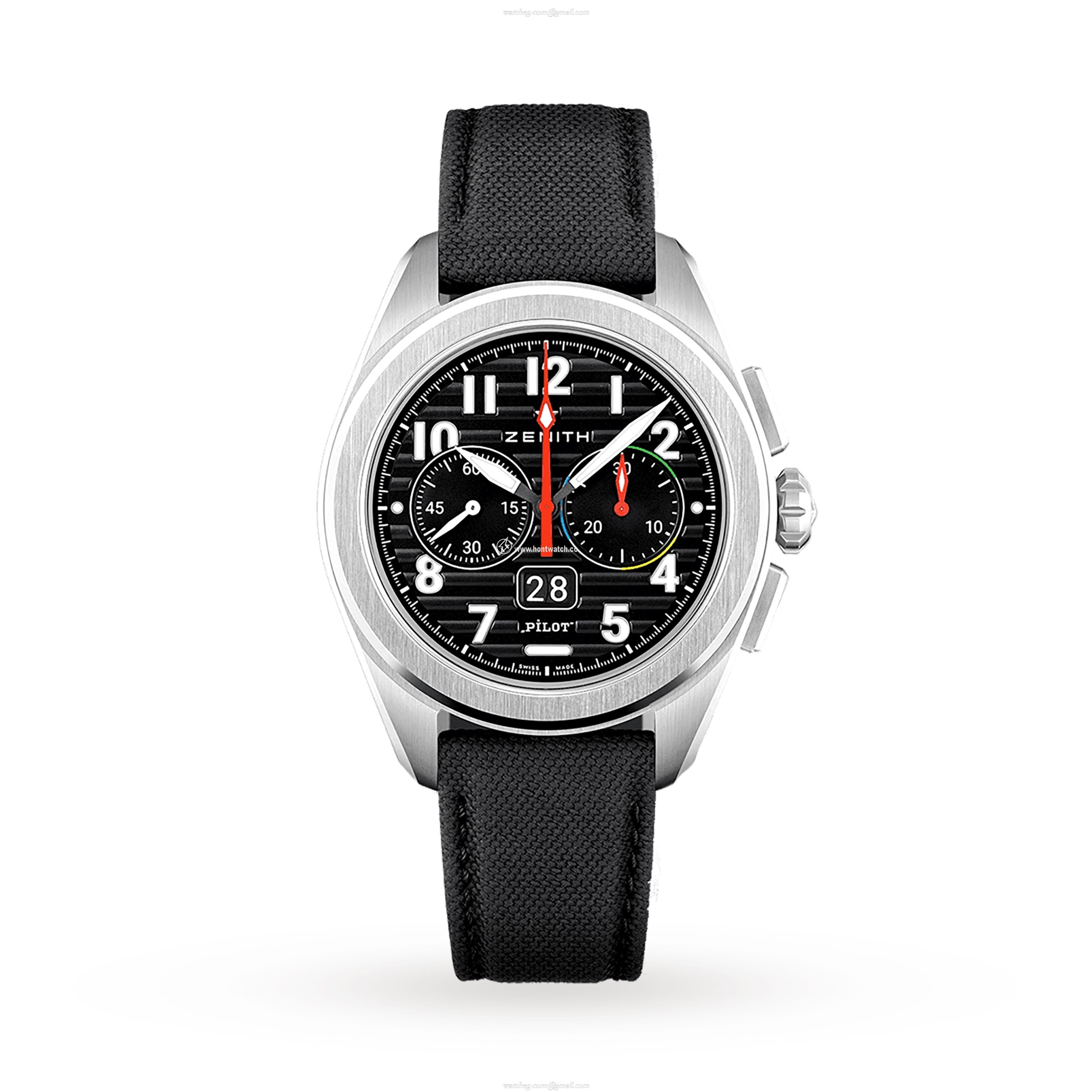 Zenith Pilot Automatic Black Dial Stainless Steel Watch - 42.5mm