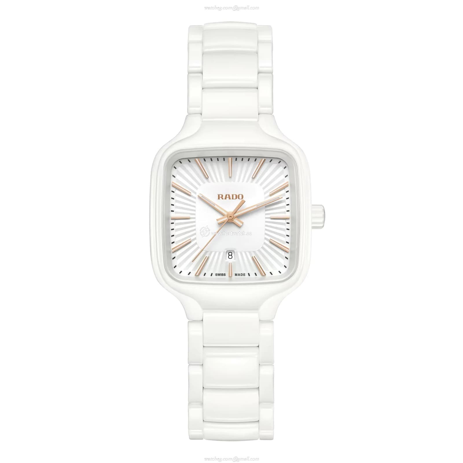Rado True Square Ceramic Automatic White Watch - 29mm | R27072012