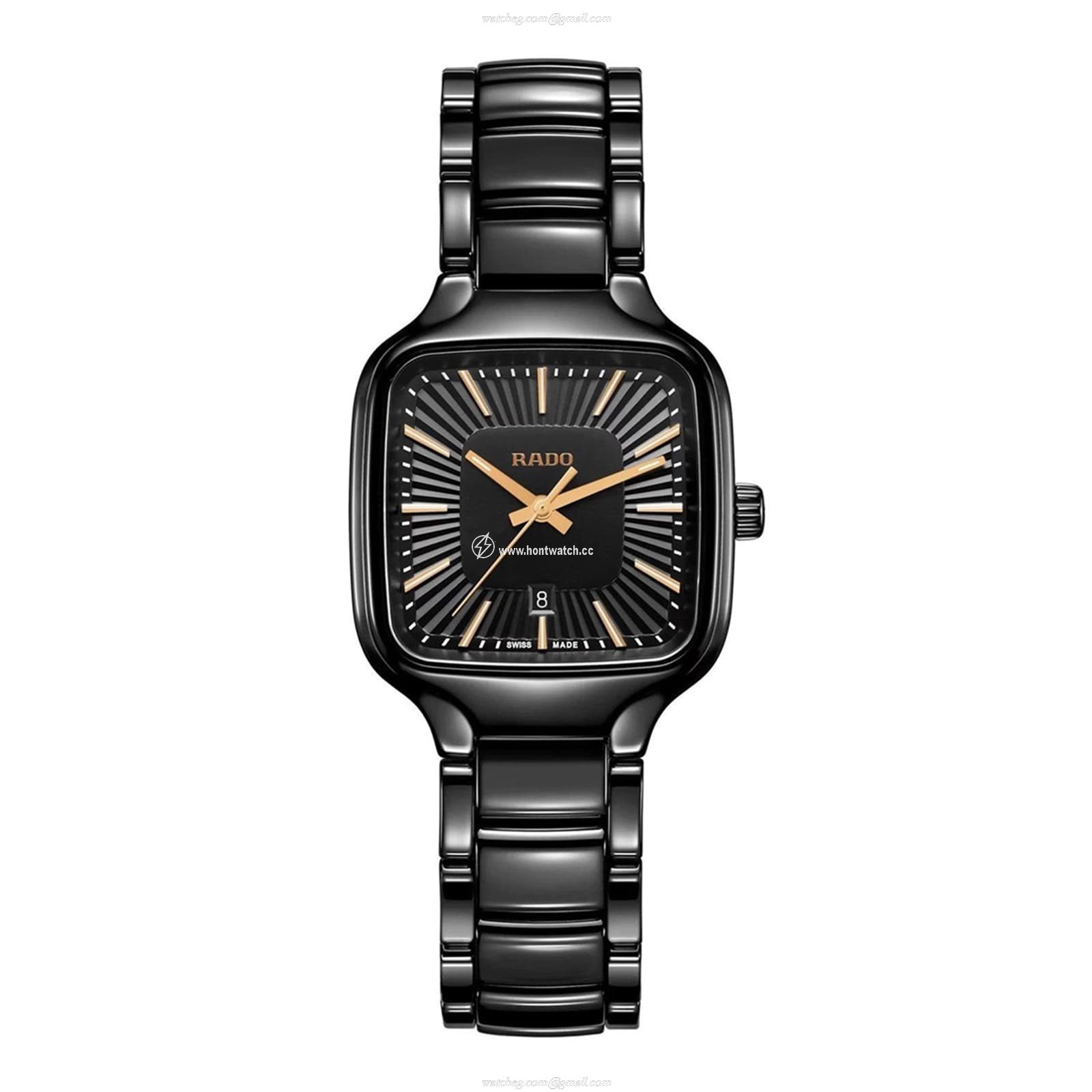 Rado True Square Ceramic & Titanium Quartz Watch - 29mm Black Dial | R27080172