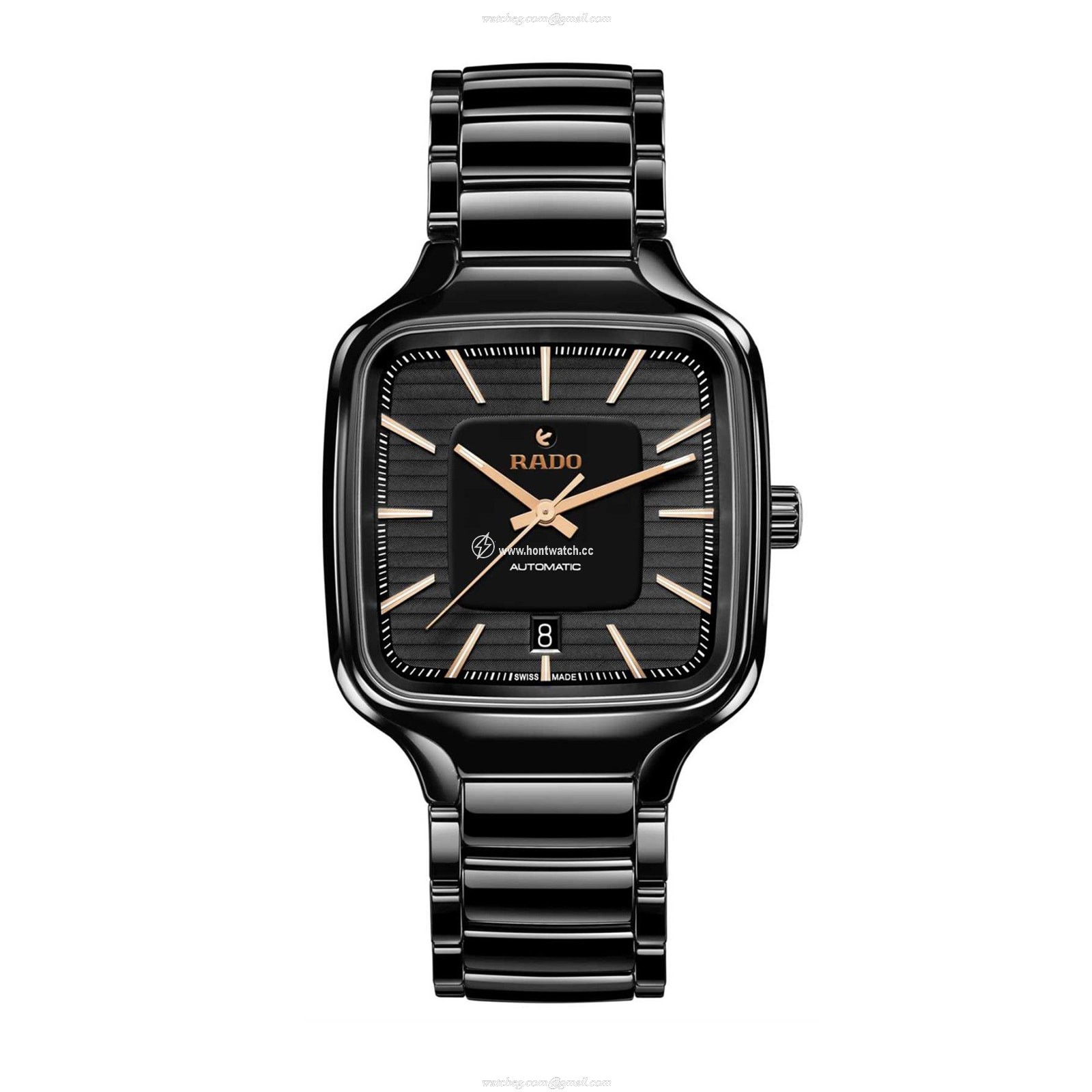 Rado True Square R27078162 Ceramic & Titanium Automatic Black Watch