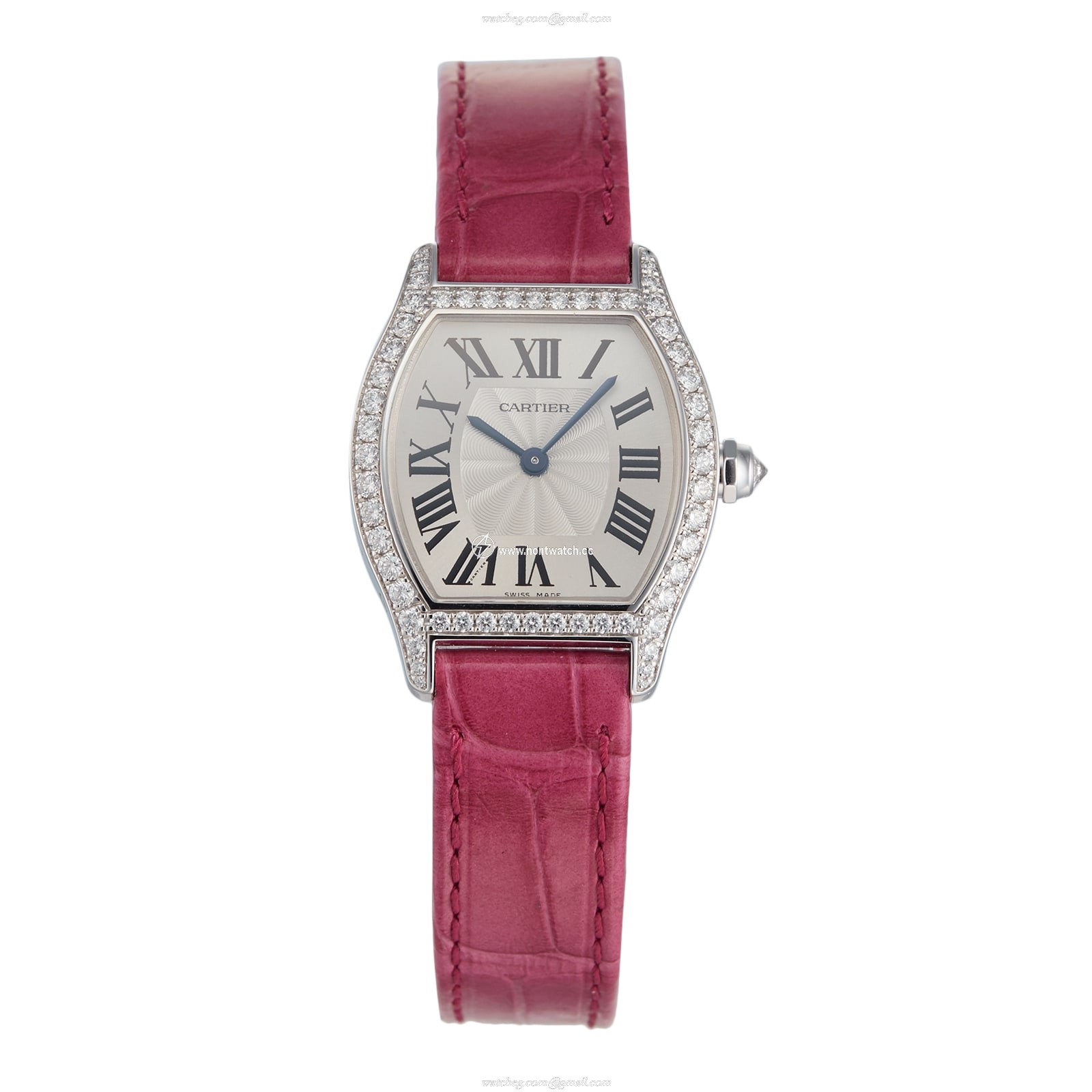 Cartier Tortue White Gold Manual Winding Watch - 24mm Silver Dial