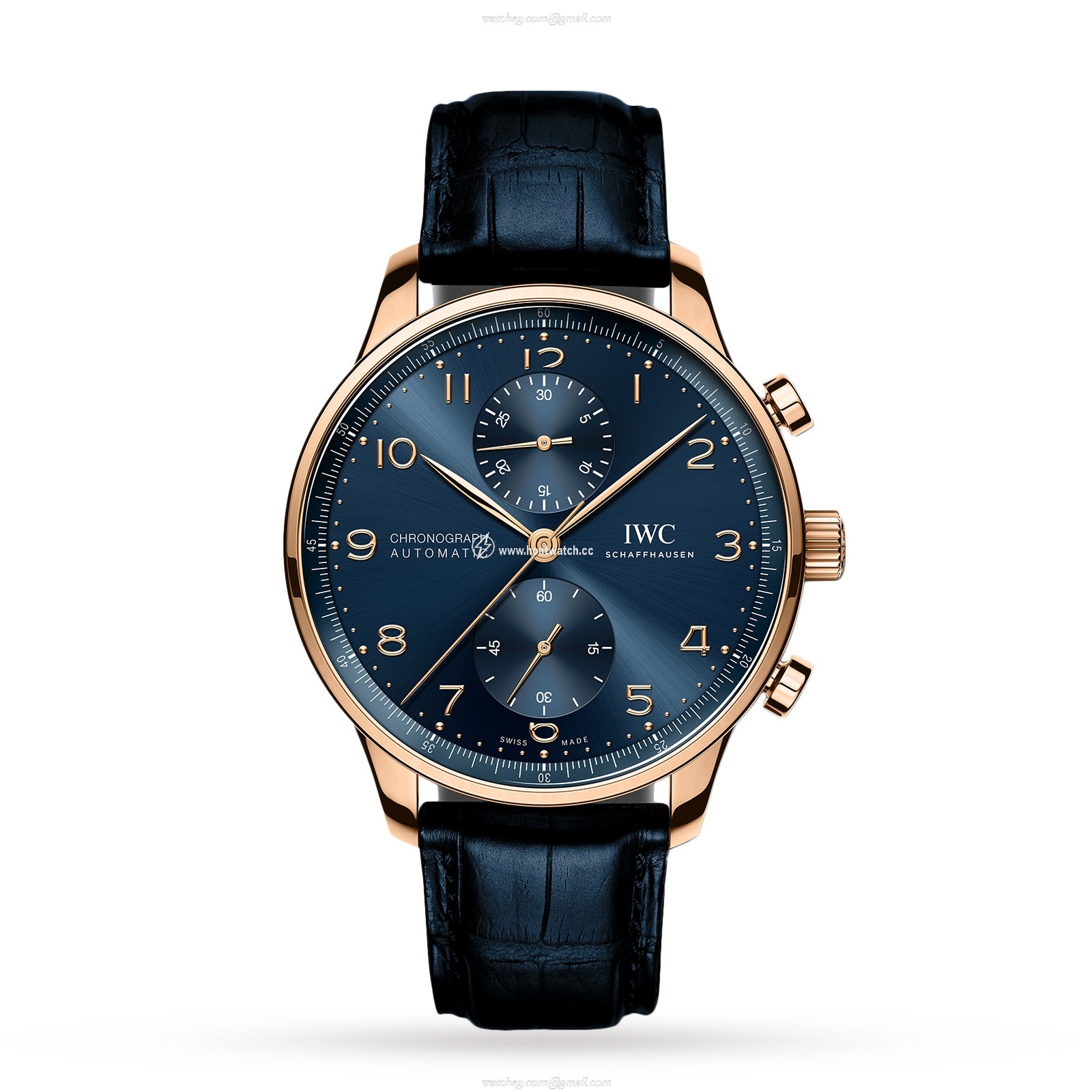 IWC Portugieser IW371614 Automatic Chronograph - 41mm 18ct Rose Gold Blue Dial