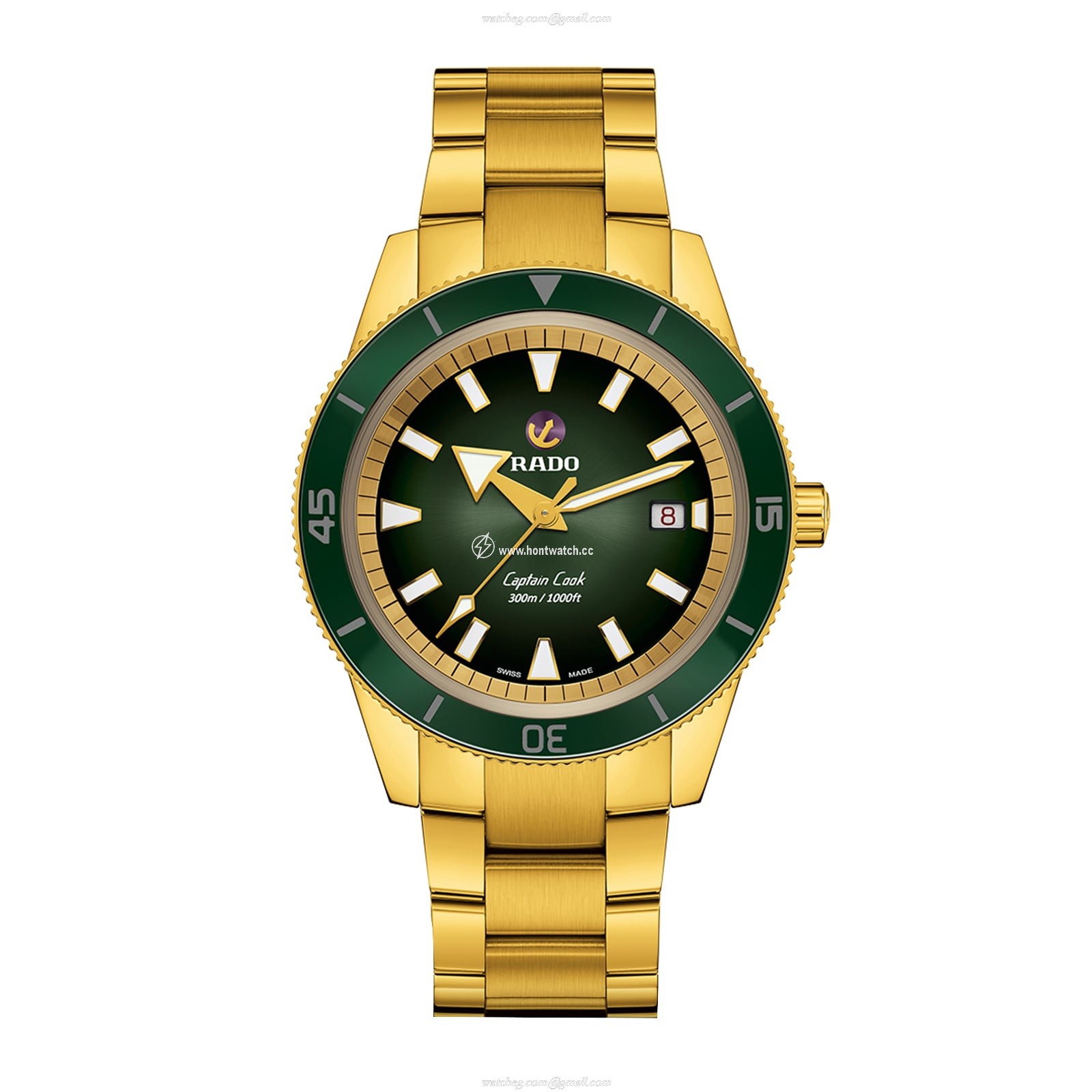 Rado Captain Cook R32136323 Automatic Green Dial - 42mm Stainless Steel & Gold PVD